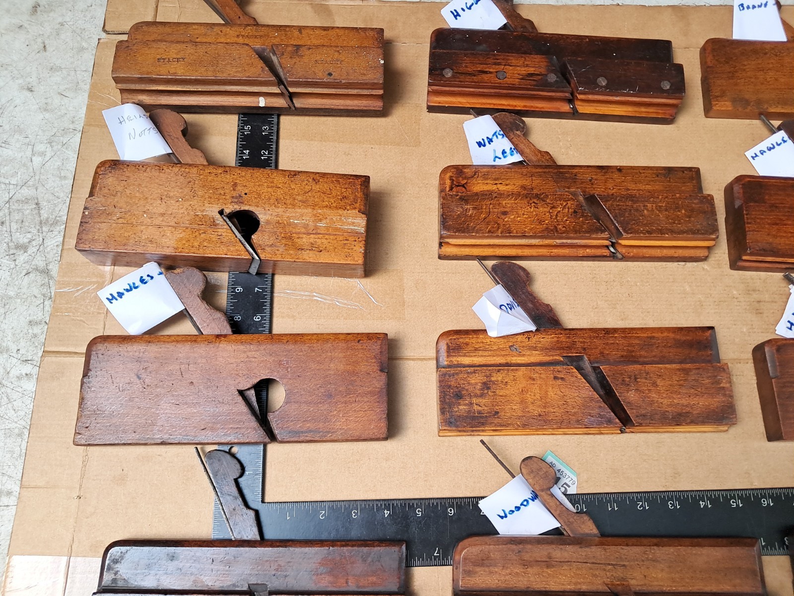 Job Lot of Mixed Makers Moulding Planes 17 in Total Mainly Good Condition 4 Age