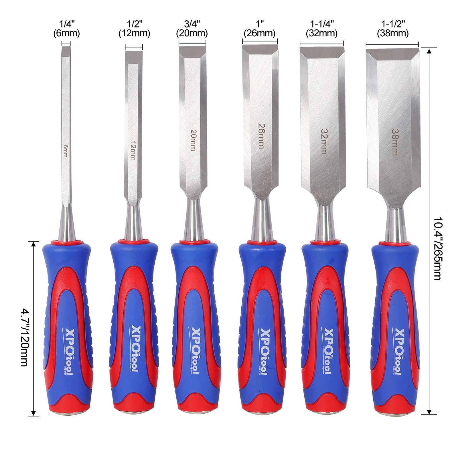 10Pc Wood Chisel Set with Sharpening Stone, Honing Guide, 6 Chisels
