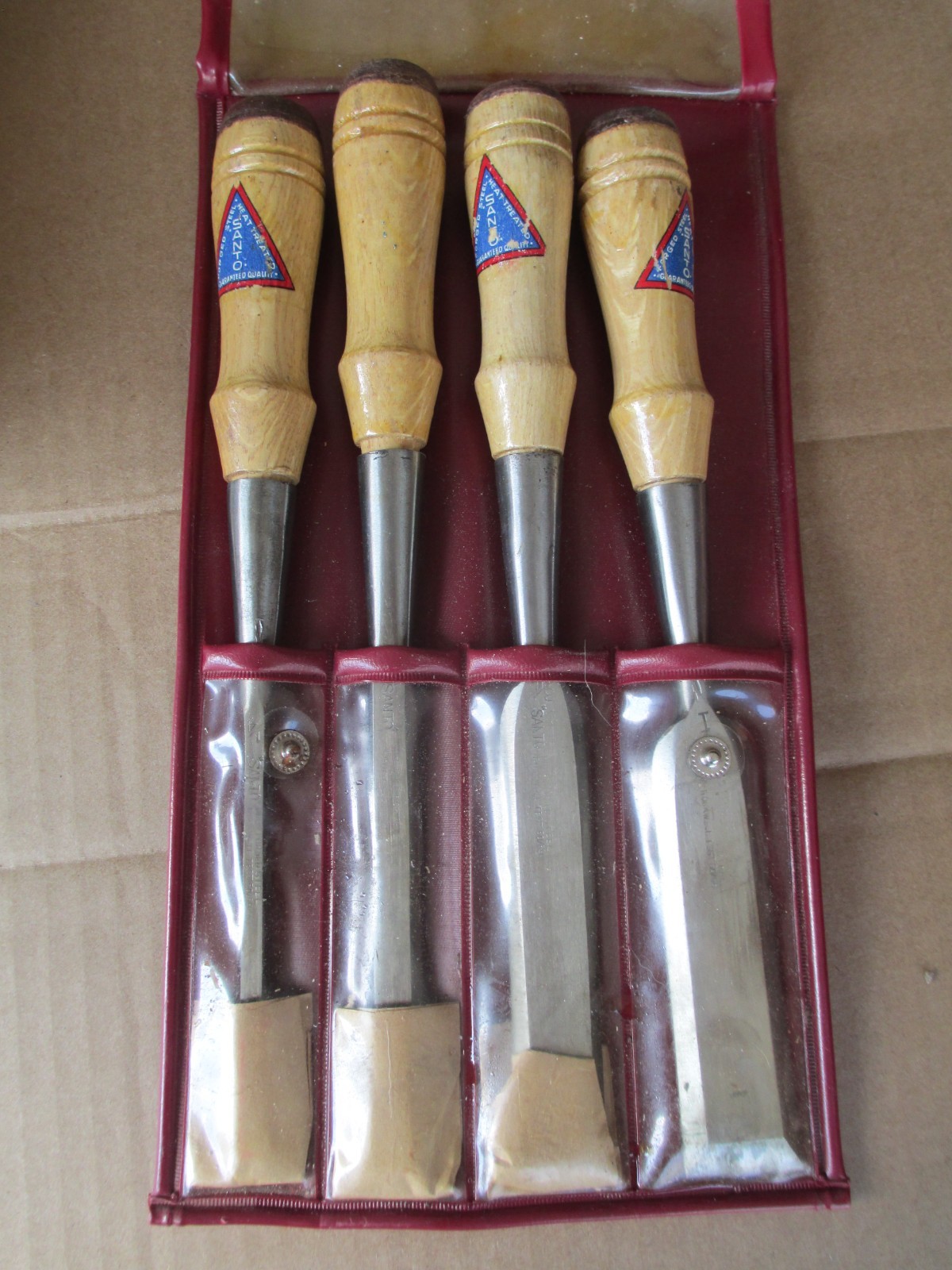 SANTO CHISEL SET #3904 SCOKET BUTT SET OF 4 ROCKWELL 1/4;1/2;3/4;1 CLEAN