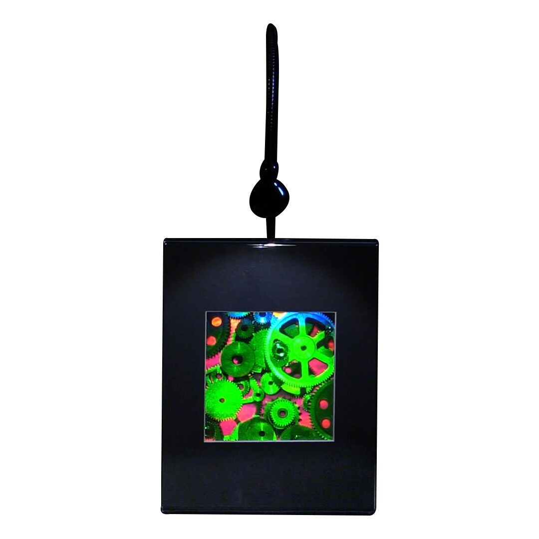 3D GEARS Hologram Picture LIGHTED DESK STAND, Collectible EMBOSSED Type Film