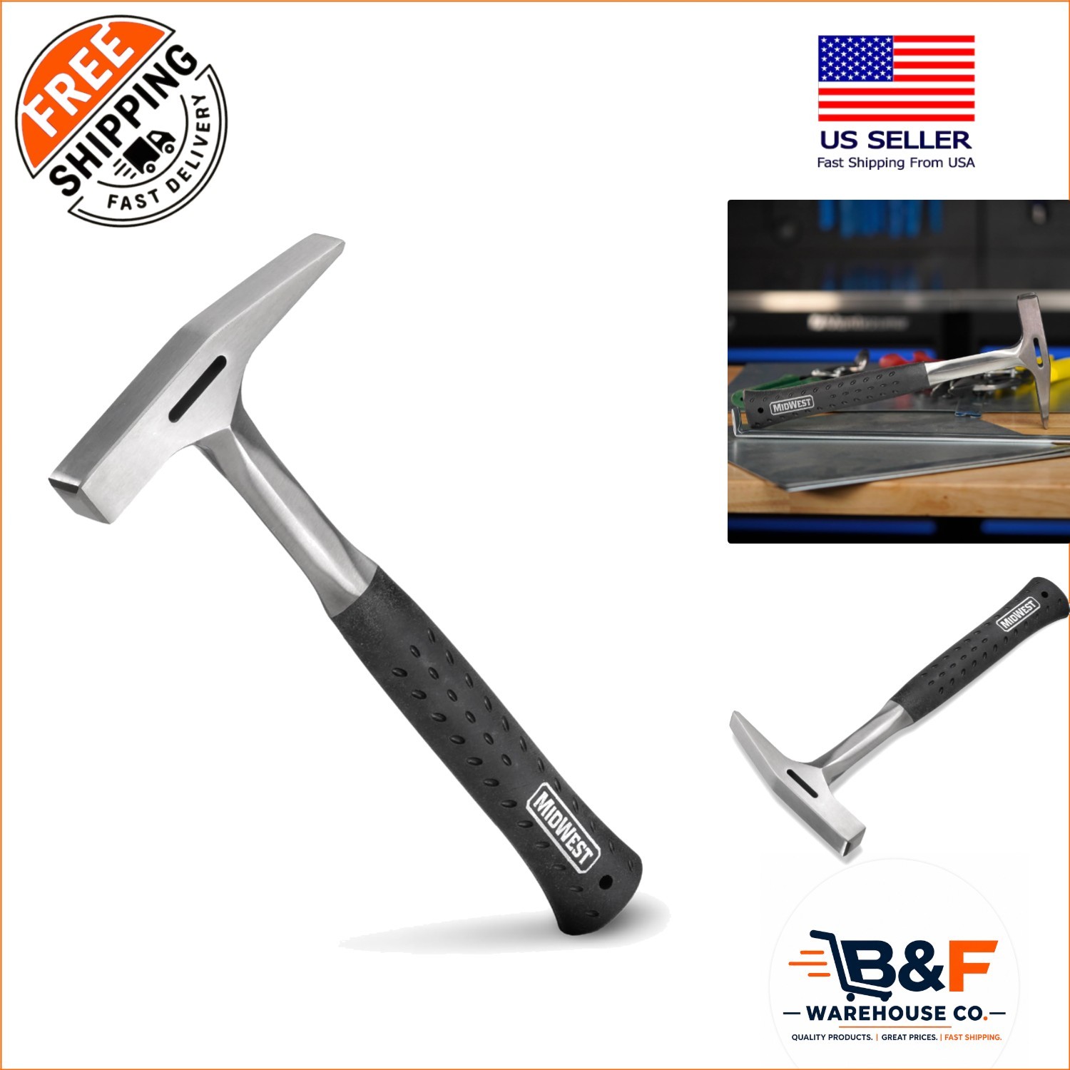Precision 18 Oz Sheet Metal Hammer with Beveled Face – American Craftsmanship