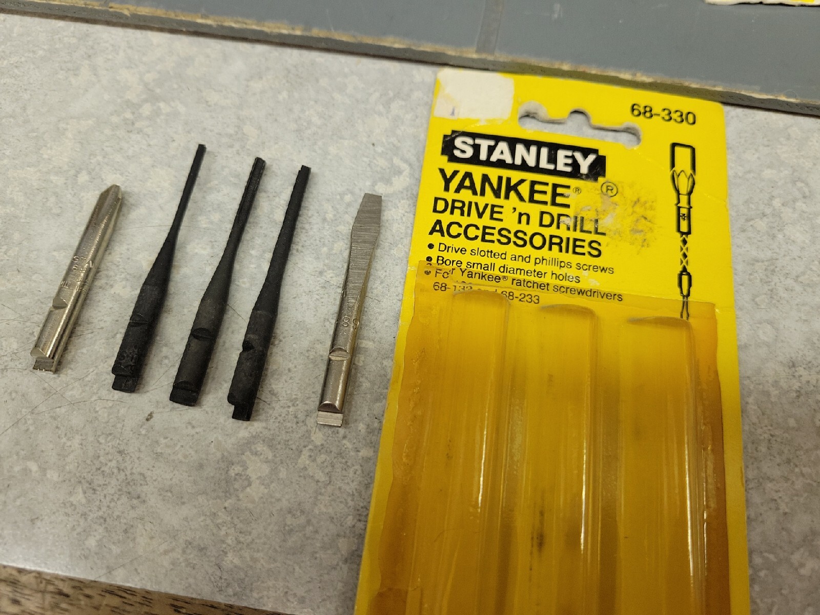 Stanley 68-330 Yankee Screwdriver Drill Bits Flat Phillips 133 233 135 USA NOS