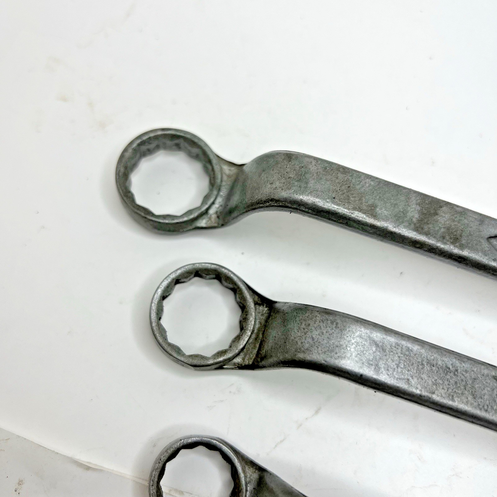 Vintage Lot 5 Forged Select Steel SAE DBE Offset Double Box End Wrench Set (USA)