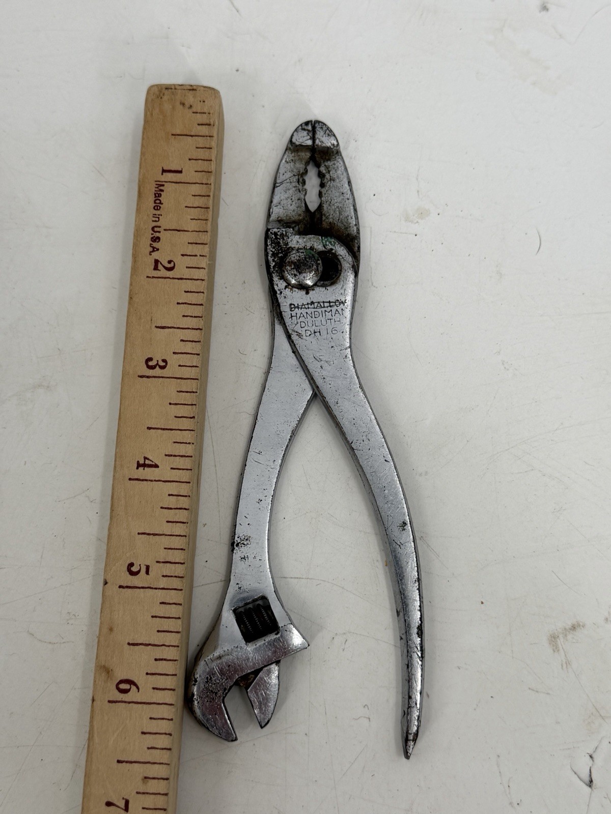 Vintage Diamalloy Handyboy DH-16 Adjustable Wrench Pliers Combo Duluth USA Used
