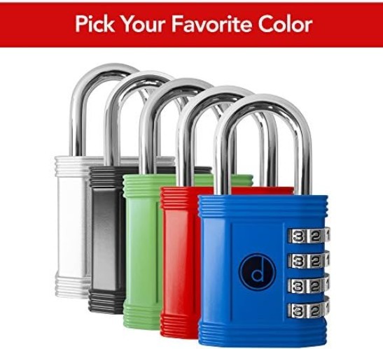 Durable 2-Pack 4 Digit Combination Lock – Weatherproof & Keyless Security Red