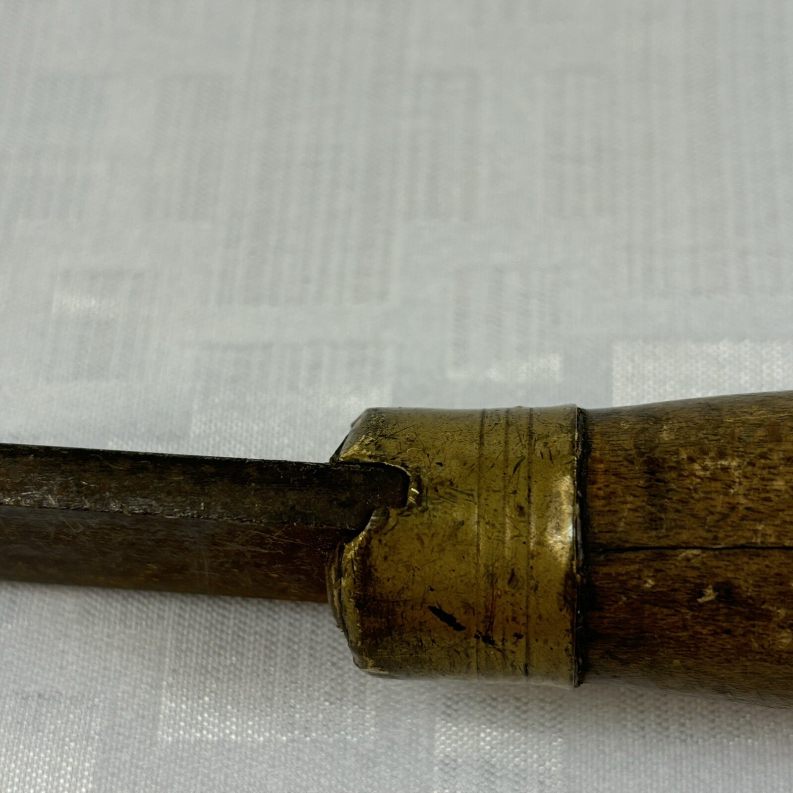 Two Antique Vintage Wood & Brass Handle Turnscrew Screwdrivers Cowles Winchester