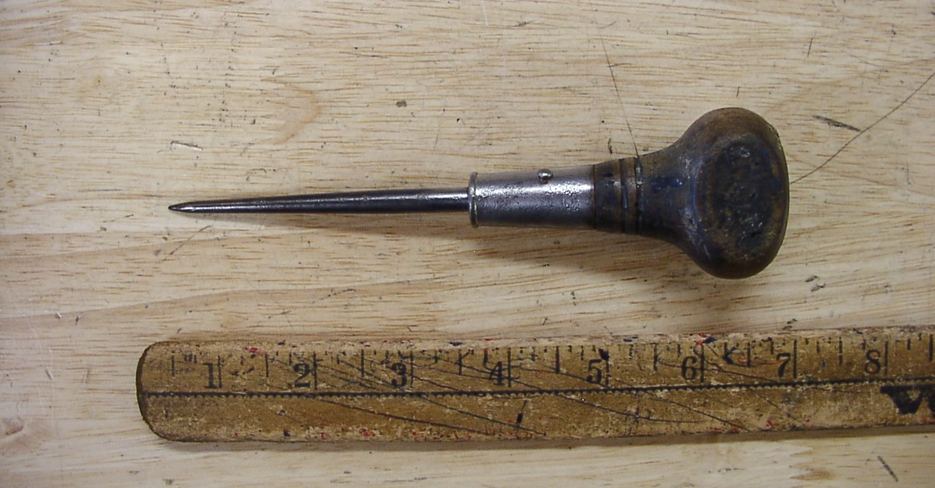 Old Used Tools,Vntg Stanley Hurwood No. 7 Through Tang Scratch Awl,6-5/16″,GOOD!