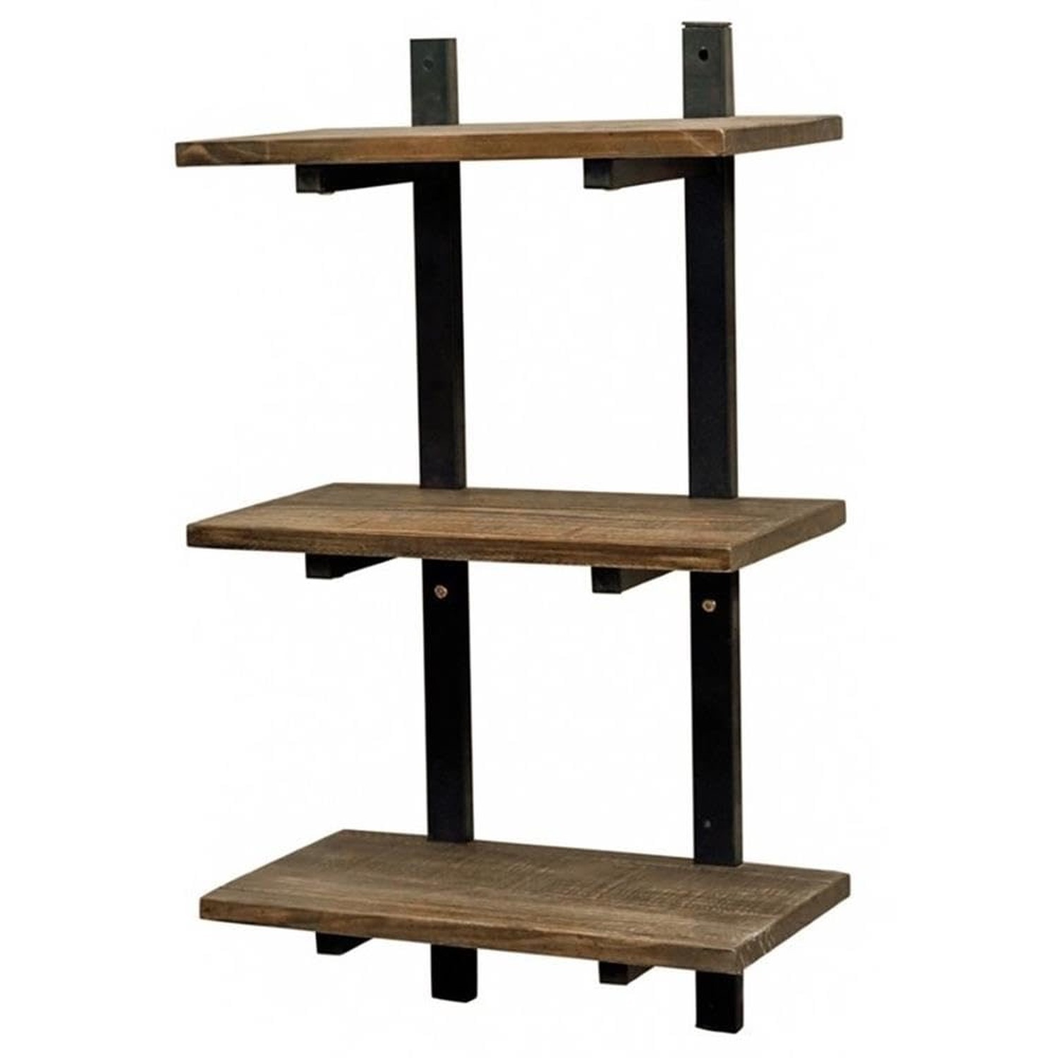 Pomona 36 in. Tall Metal & Solid Wood Wall Shelf, Brown – 4 Shelves for Easil…