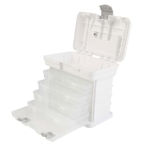 Portable Tool Box Small Parts Organizer with Drawers White