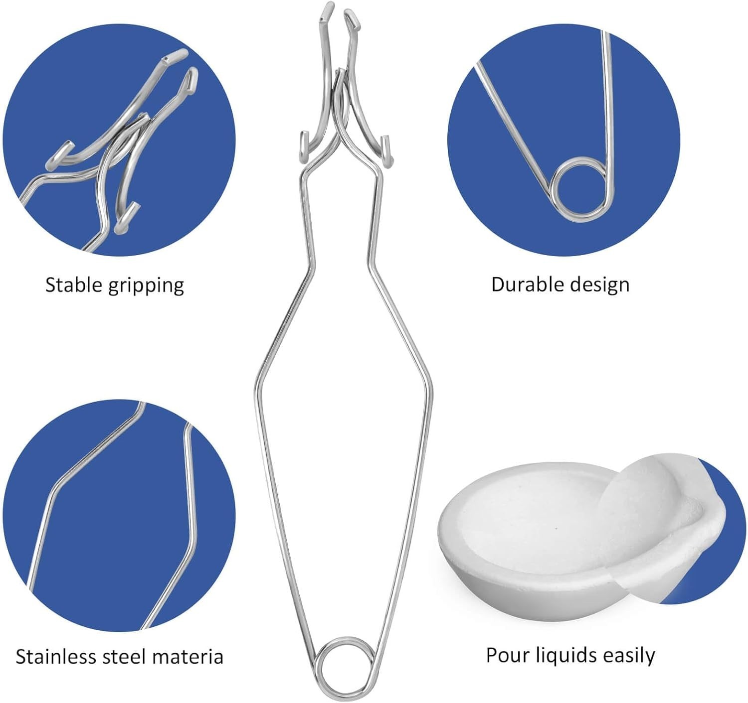 Versatile Melting Metal Kit: 4 Ceramic Crucibles & 2 Enlarged Versions Included