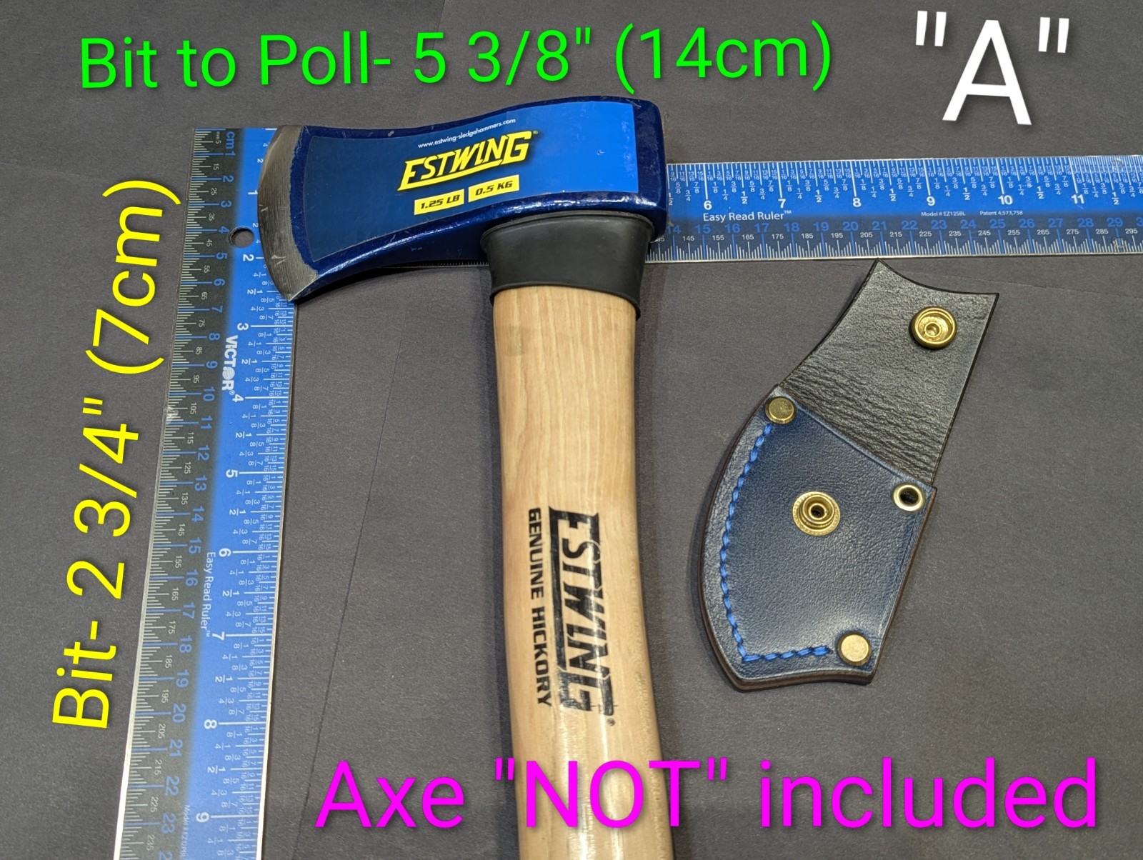 Estwing 1.25lb. Axe w/ Hickory Haft Handmade Leather Axe Mask “Only” Read Descri