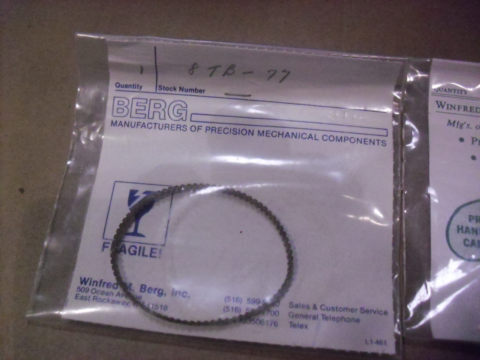 Winfred M. Berg Replacement Parts # 8TB-77 & 8TB-88