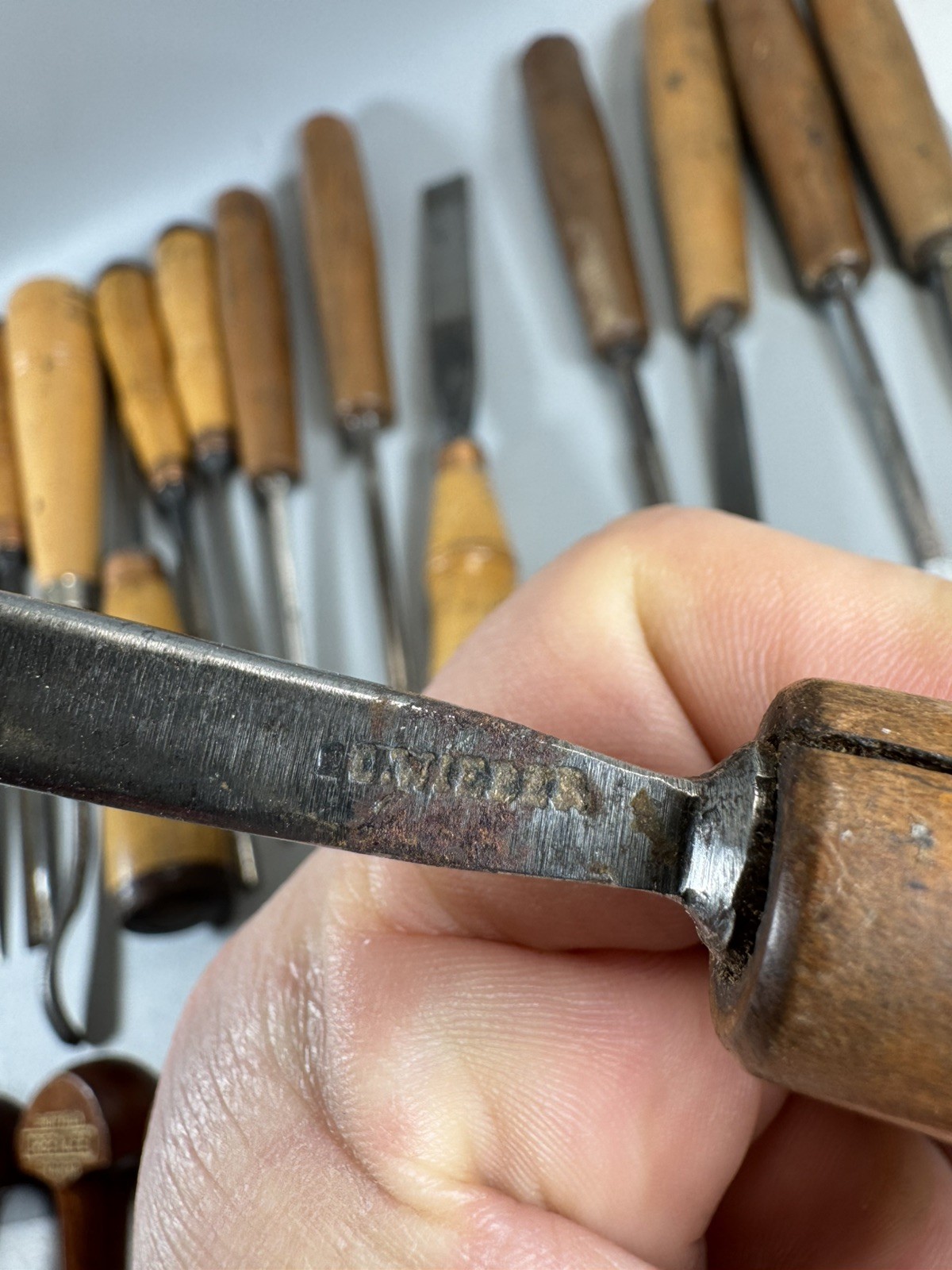 Lot of 31 Vintage Wood Carving Chisels Sheffield Henckels Buck Bros Eskilstuna