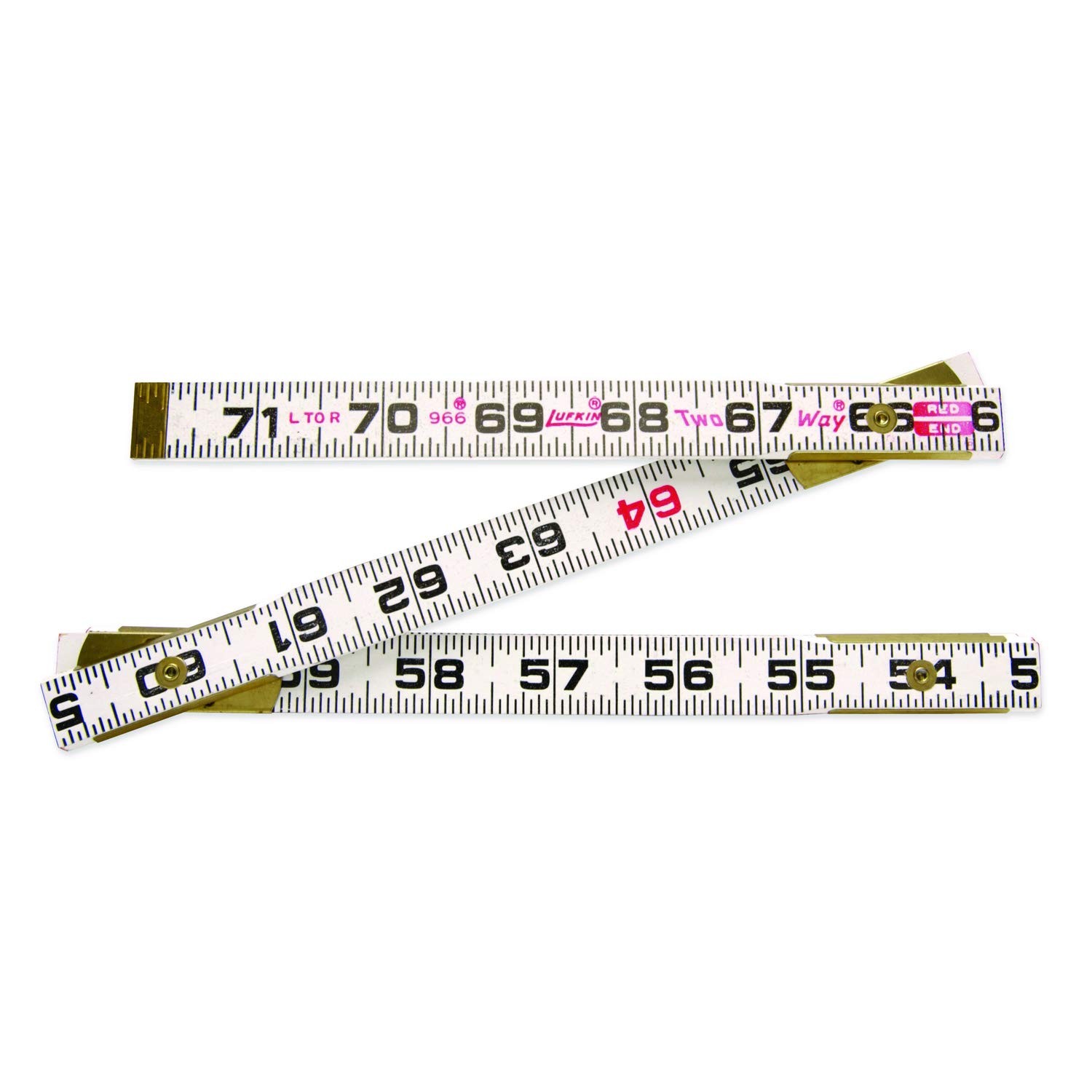 Crescent Lufkin 6 Feet Two Way Wooden Ruler Clear Red Marked Both Sides