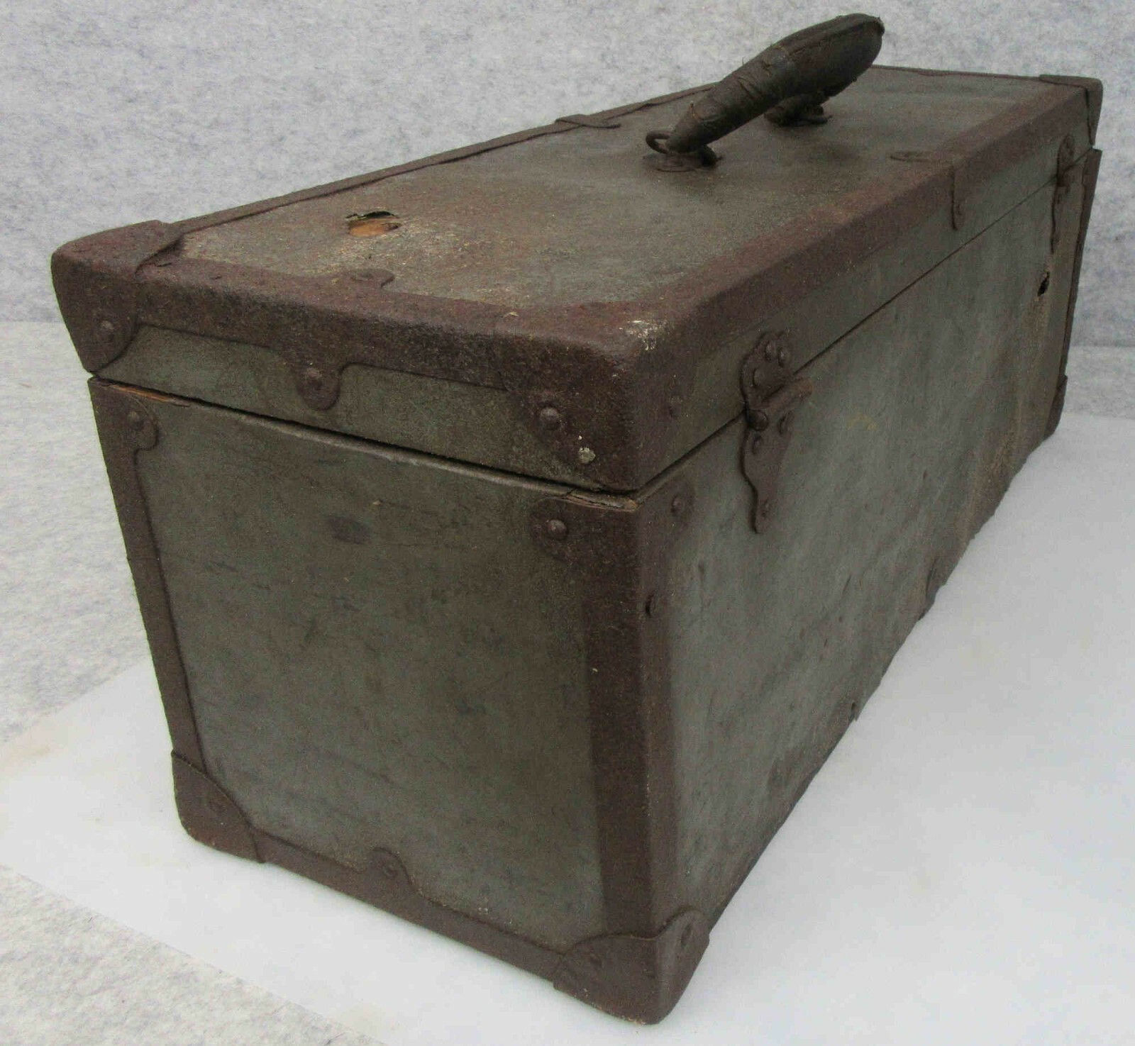 Rat Rod Rustic Man Cave Garage Antique Early Galvanized Vintage Tool Box Chest