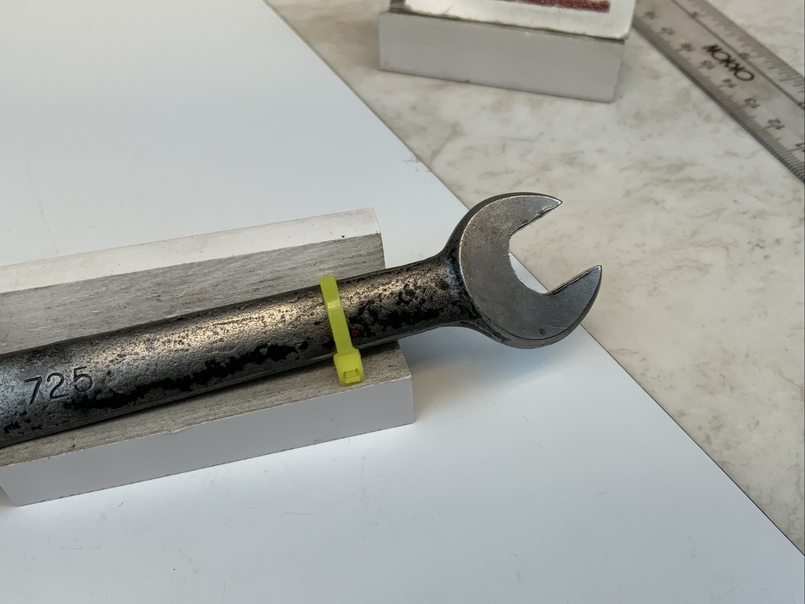 WILLIAMS 725, 1/2in. X 9/16in. Open End Wrench, USA Made – Yellow