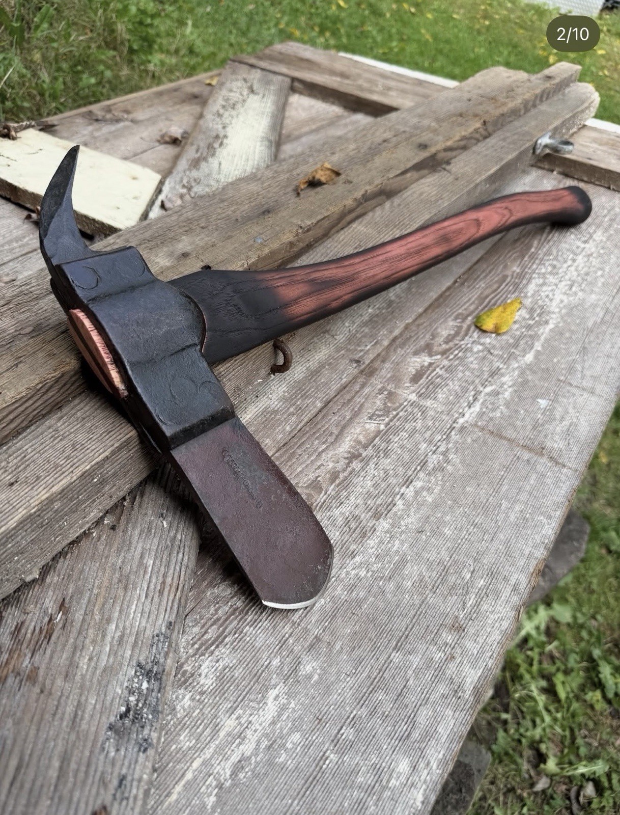 Gifford Wood Co. Vintage Restored Ice Axe with Leather Sheath and Hickory Handle