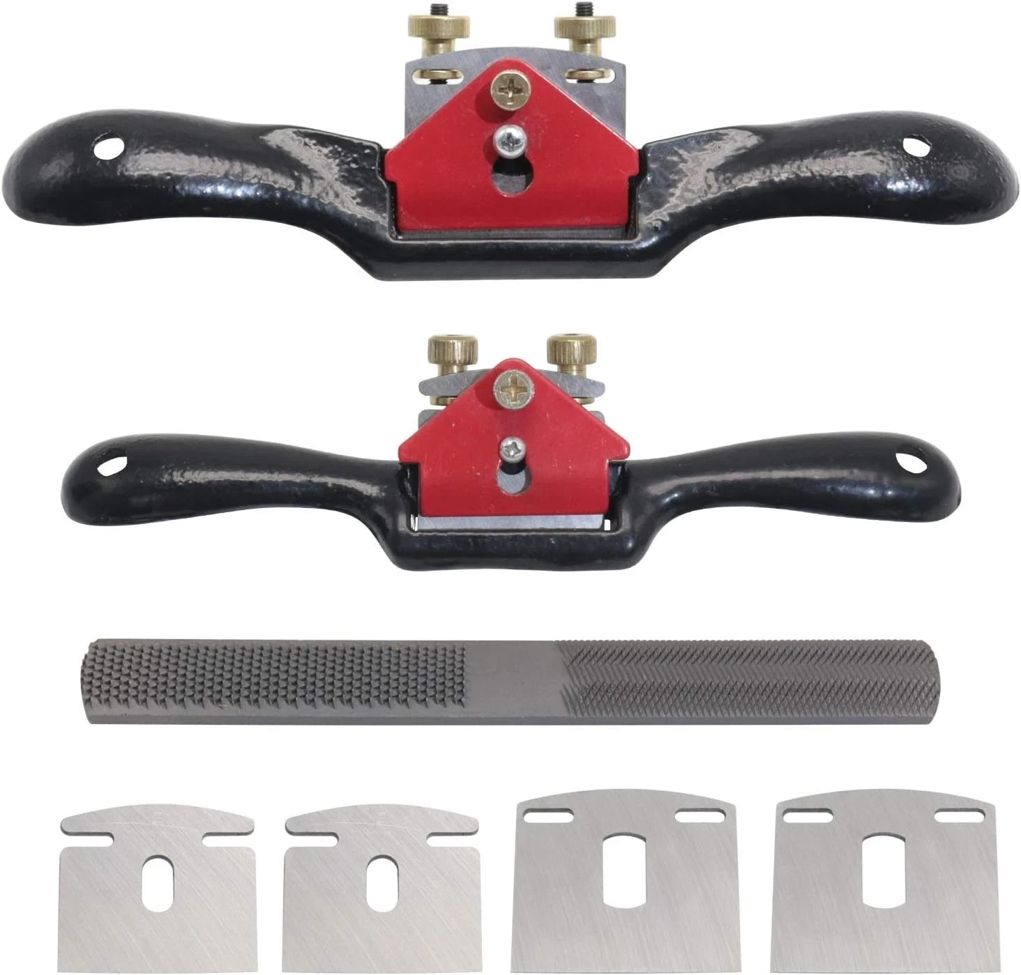 2pcs 9″ 10″ Adjustable Spokeshave with Flat Base, 4pcs Replacement Blade