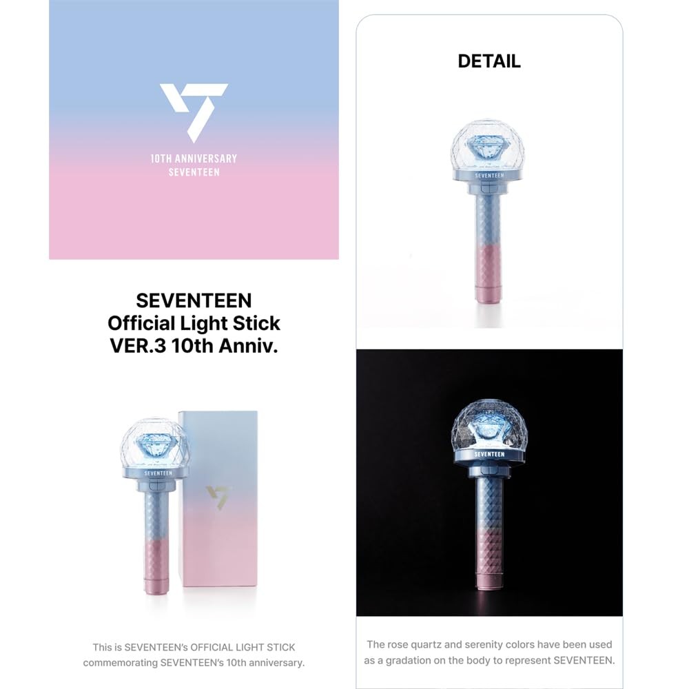 KPOP HEAVEN Seventeen Official Lightstick VER.3 10th Standard, White