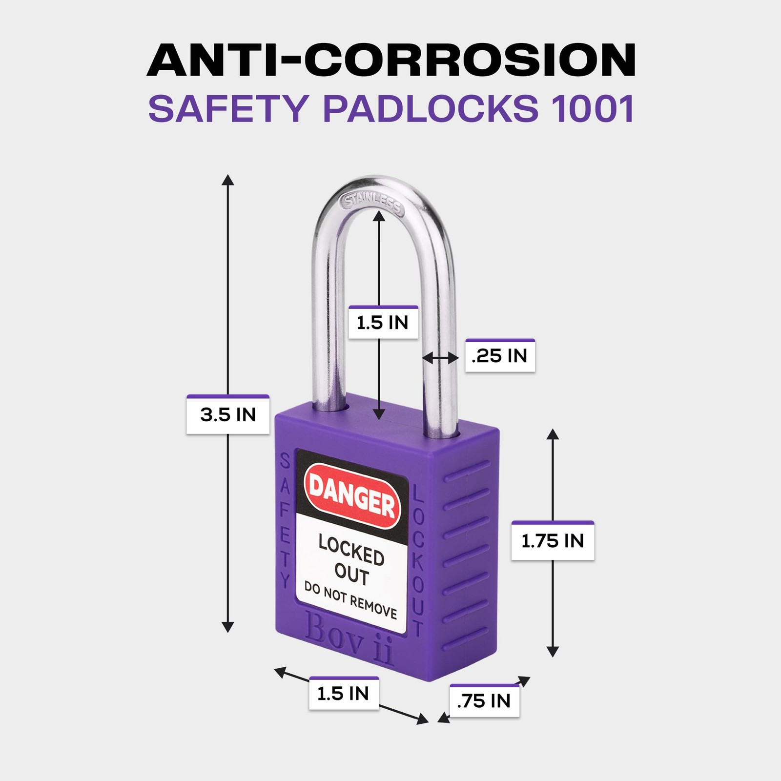Boviisky Lockout Tagout Locks Sets, 6 Purple Lockout Tagout Safety Padlocks K…