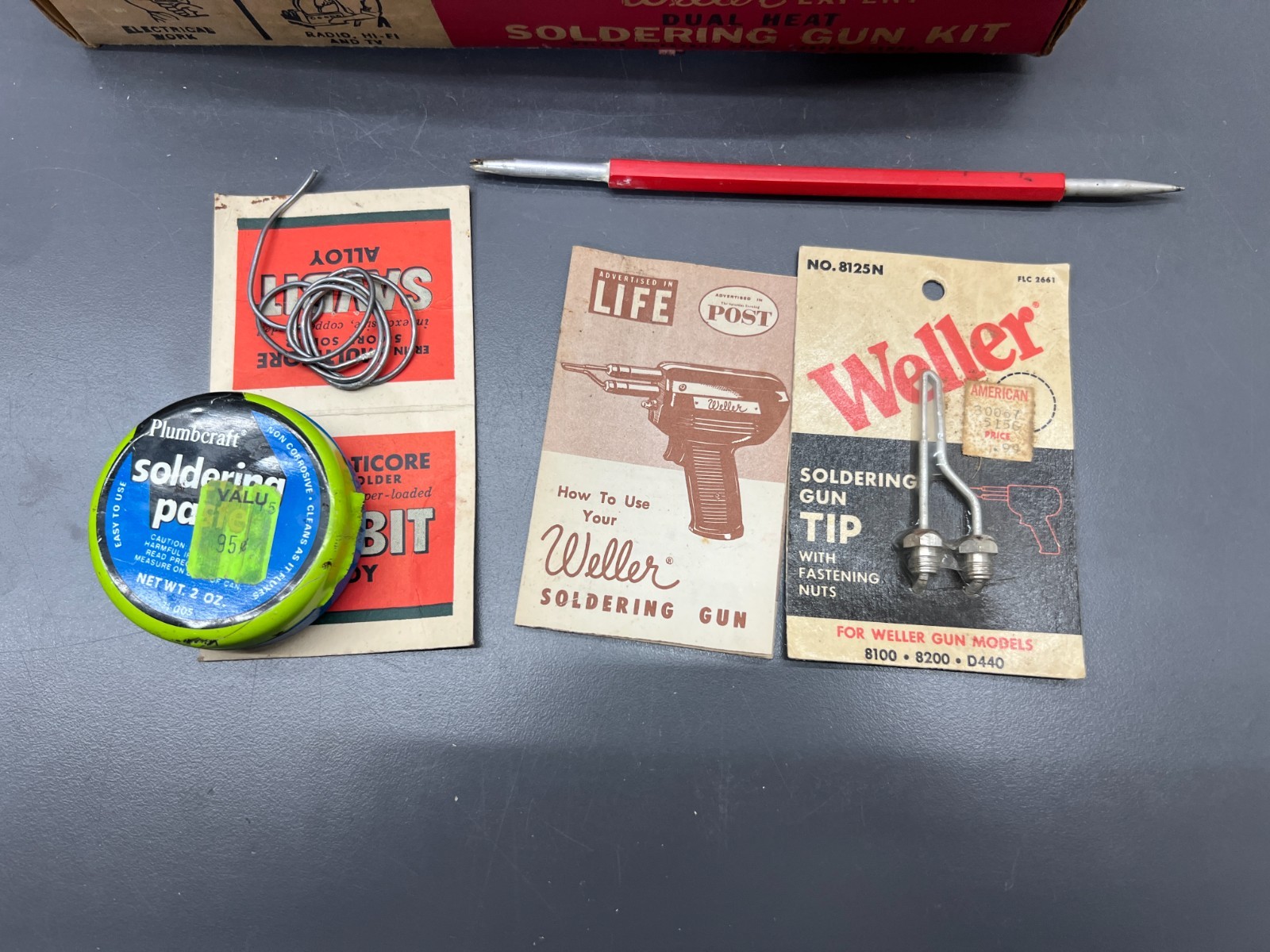 VINTAGE WELLER 8200K DUAL HEAT SOLDERING GUN KIT W BOX – VGC – USA