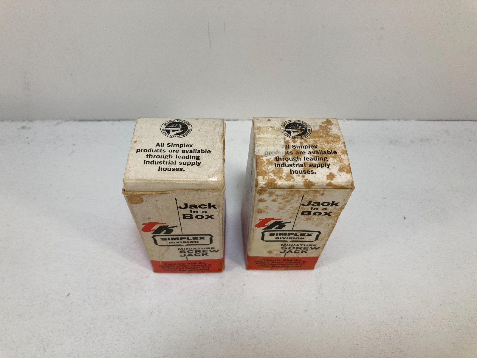Lot of 2 Templeton Kenly & Co Simplex Green Jack in a Box Miniature Screw Jack
