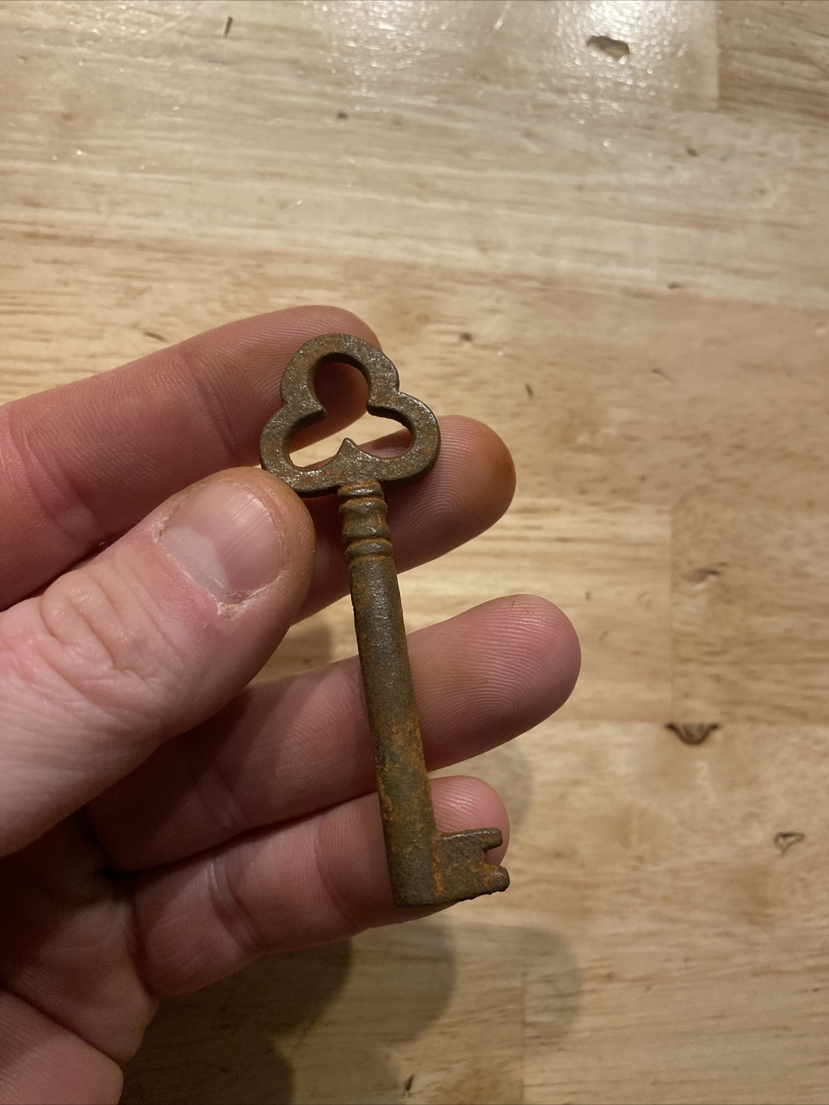 Lucky 🍀 Clover Victorian Cast Iron Key Skeleton Castle Rust Patina Collector