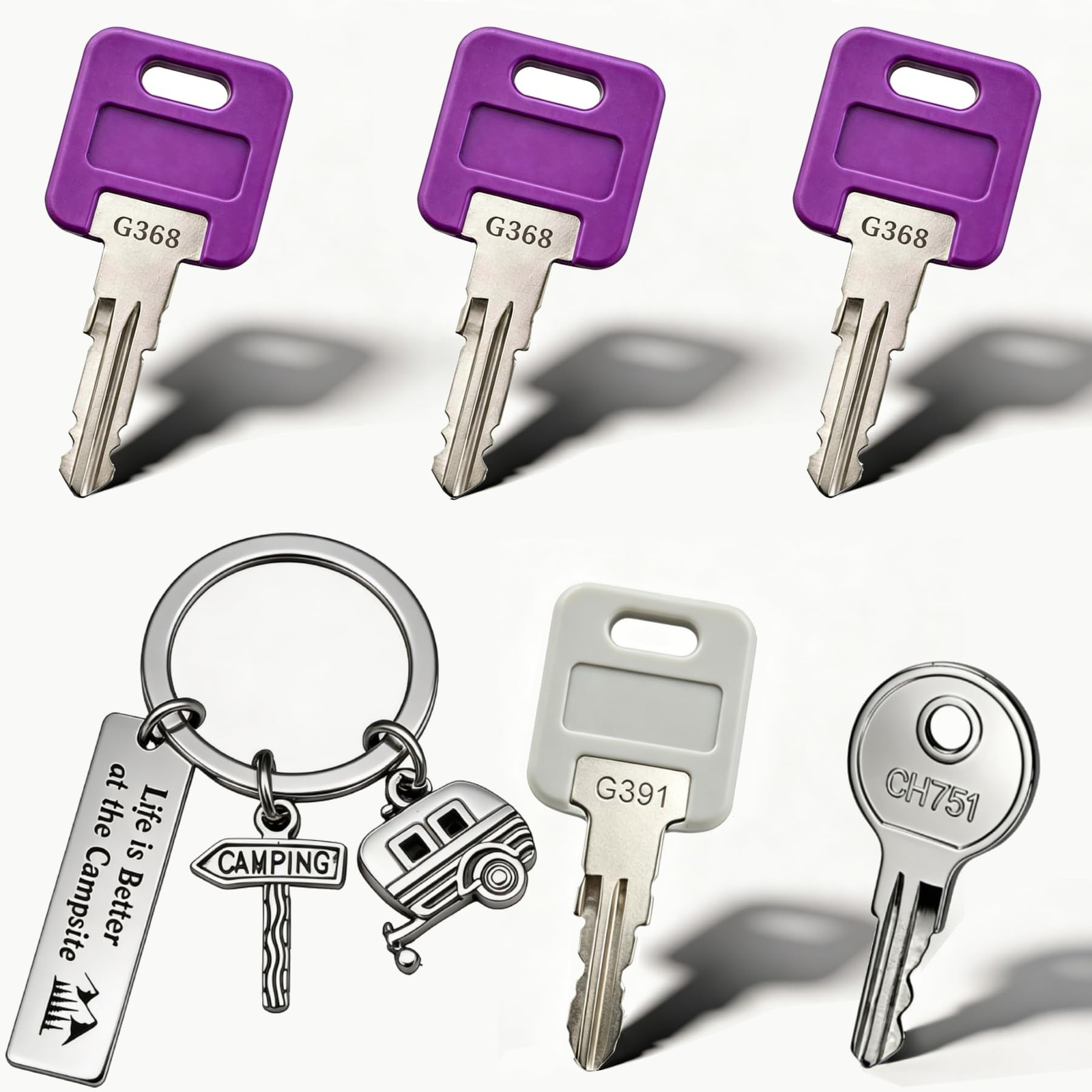 MrKey RV Keys 3 Pack G391 CH751 Keychain G368