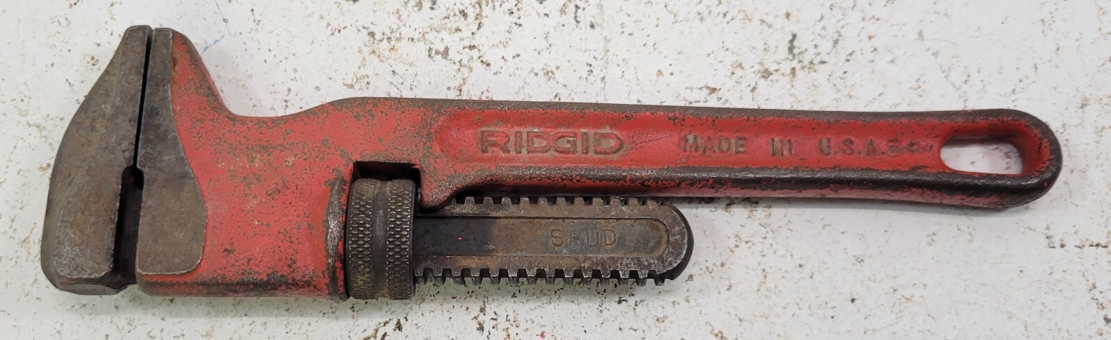 *PV38) Vintage 11″ Ridge Tool Rigid Spud Adjustable Smooth Jaw Pipe Wrench USA