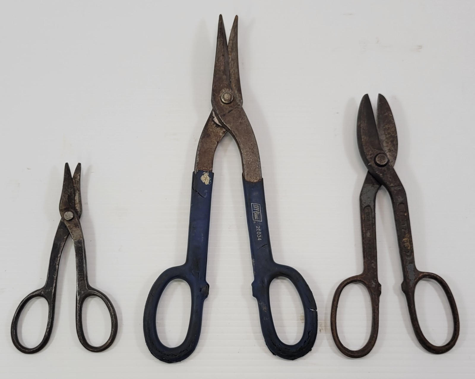 *J2) Vintage Mixed Lot of 3 Shears Metal Tin Snips Scissors Wiss Ivy Classic