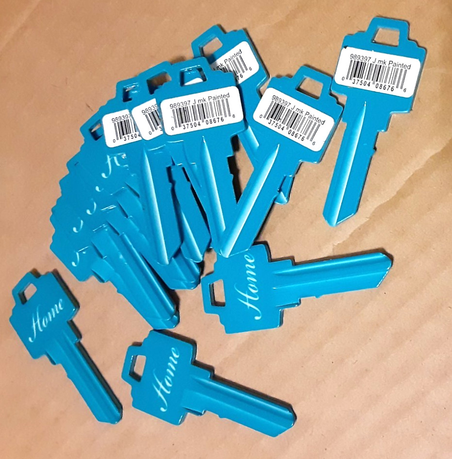 15 pcs minuteKEY Inc SC1 Blue Home Key Blanks J mK Painted -989397