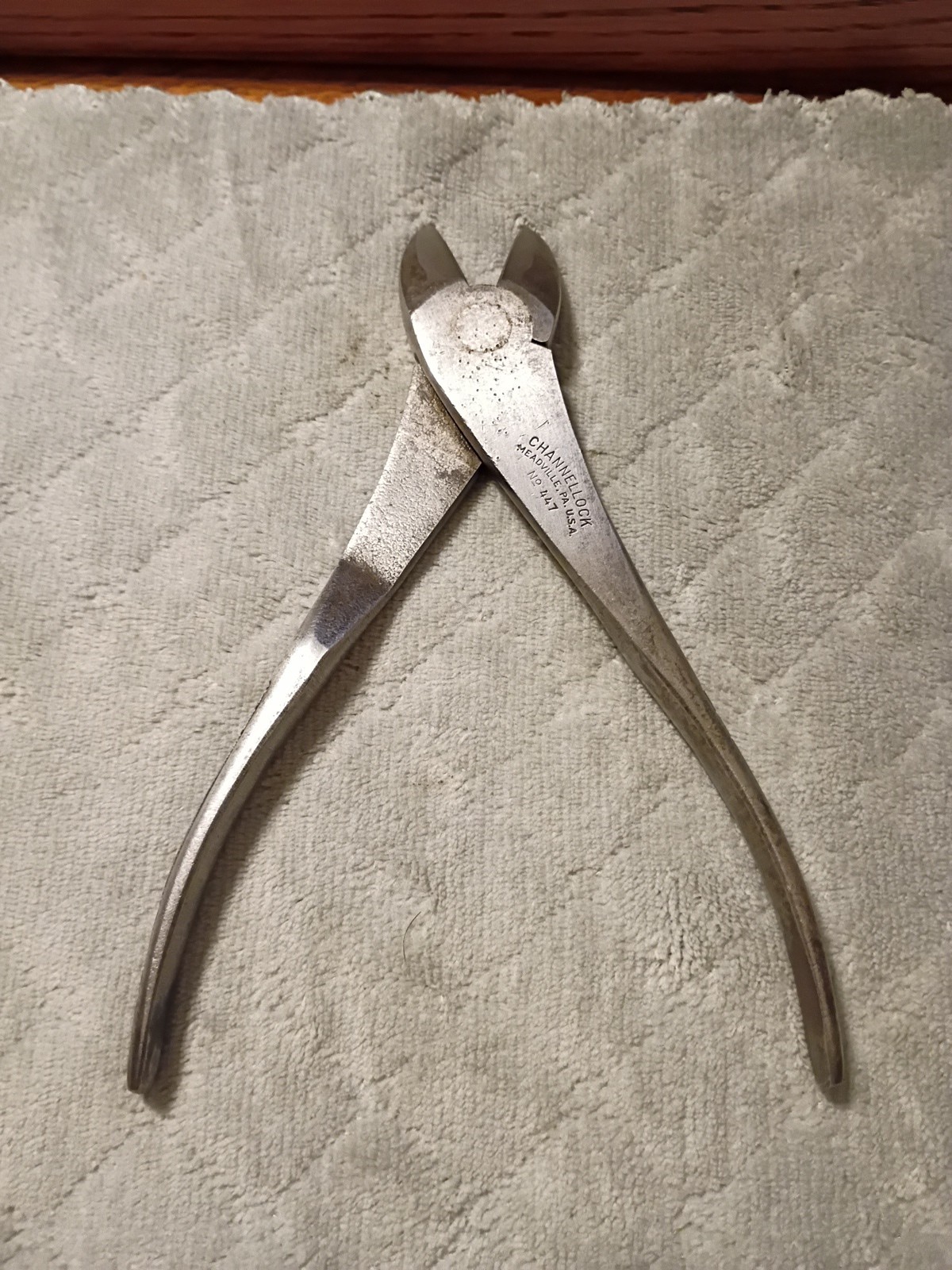 Vintage Channellock No.447 Diagonal Wire Cutter Pliers W Arrow Design USA