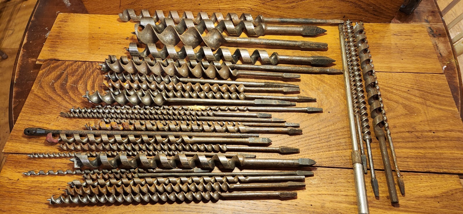 Massive Lot of 30 Vintage Large Auger Bits, Ford Bit Co, Irwin, Craftsman L@@K