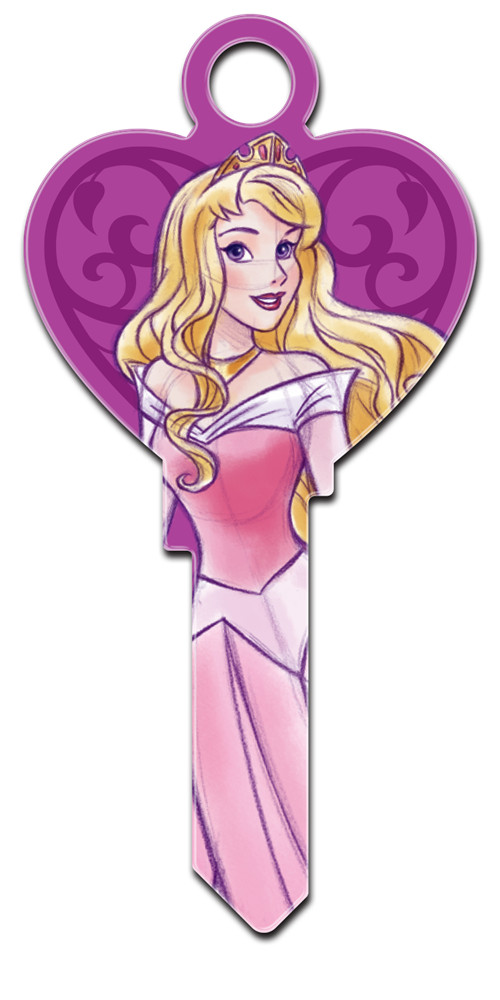Disney Princess Aurora Heart Shaped House Key Blank Schlage SC1