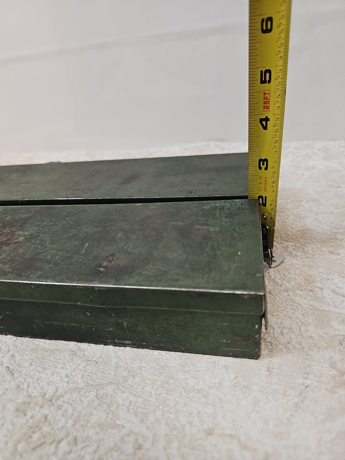VTG S-K Tools 17″ Green Metal Socket Ratchet Storage empty box 2″