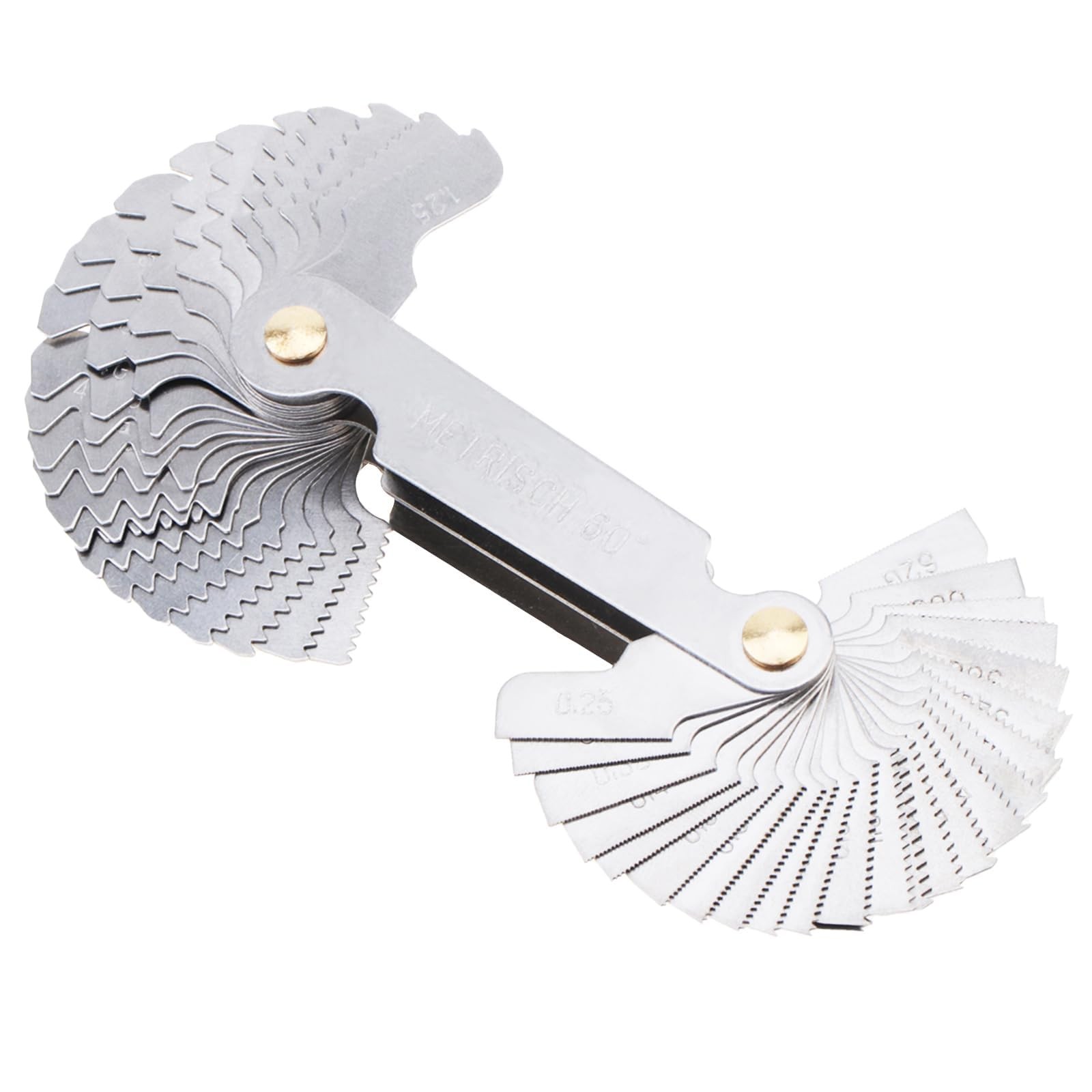 OriGlam Screw Thread Pitch Cutting Gauge Tool, Stainless Steel Metric silver