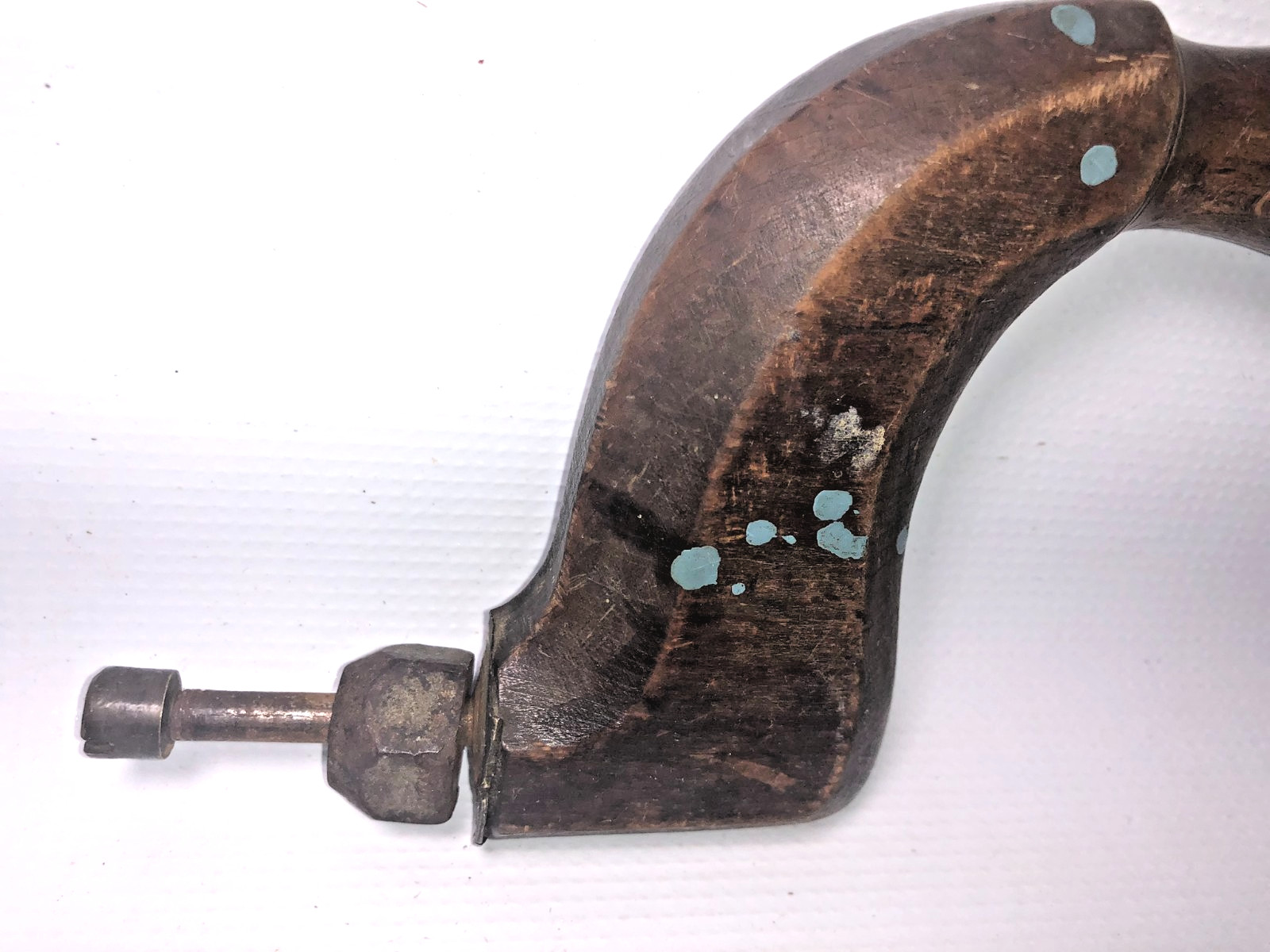 Antique 1800’s Wood & Brass Brace Hand Drill Tool Parts