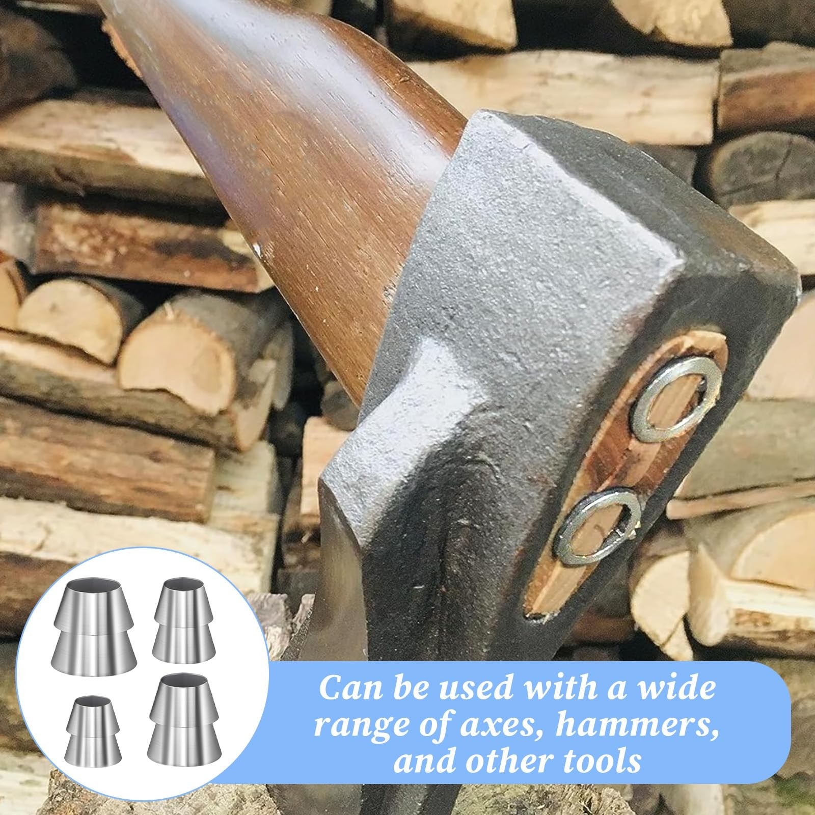 Exircy 20 Pcs Round Axe Handle Wedge Safety Wedges Hammer Silver