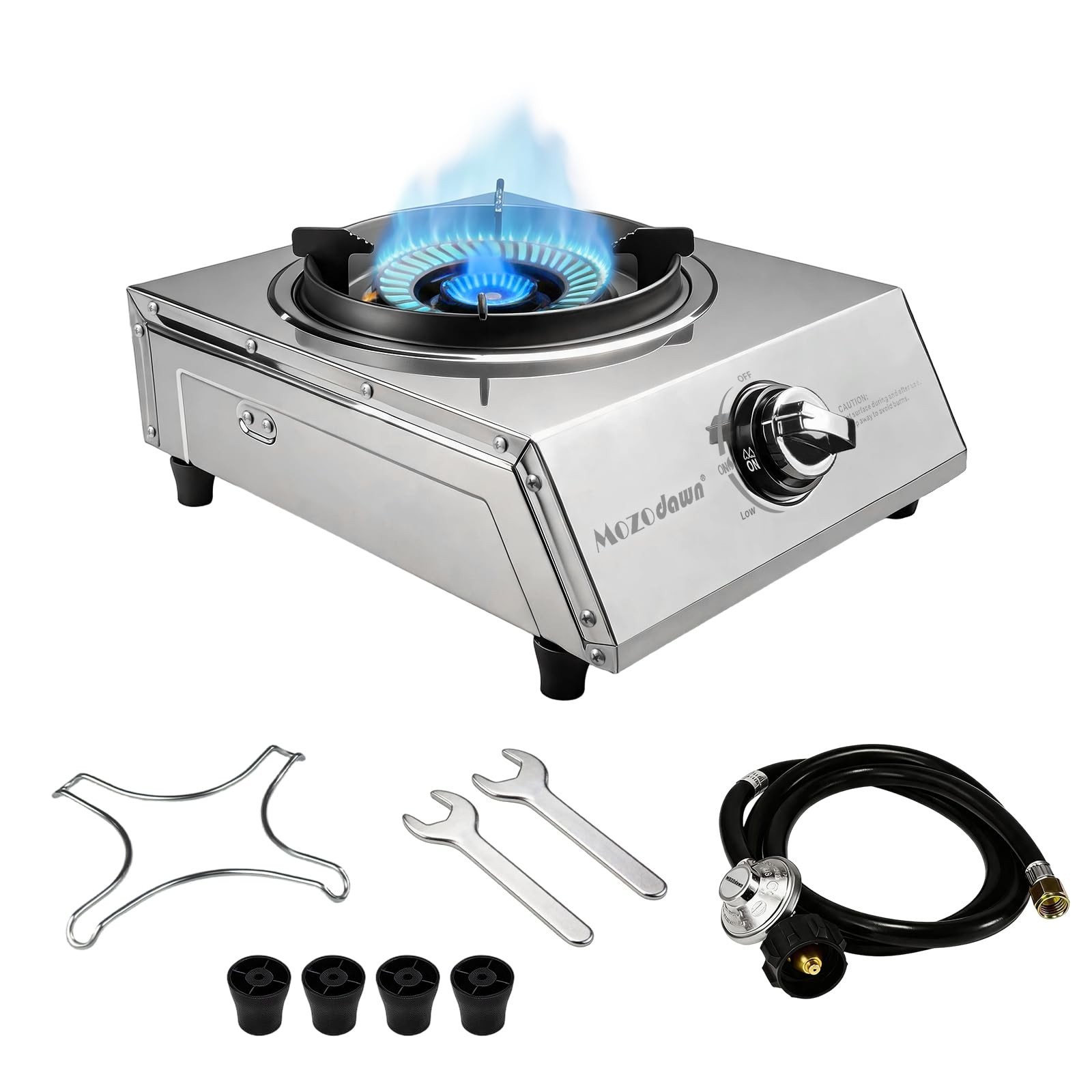 18,000 BTU High-Power Propane Burner Stove – Heavy-Duty Stainless Steel, Port…