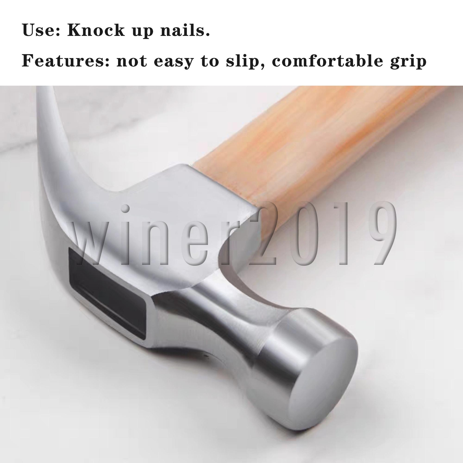 8-Ounce Claw Hammer Tool for Construction High Carbon Steel Head w/ Wood Handle