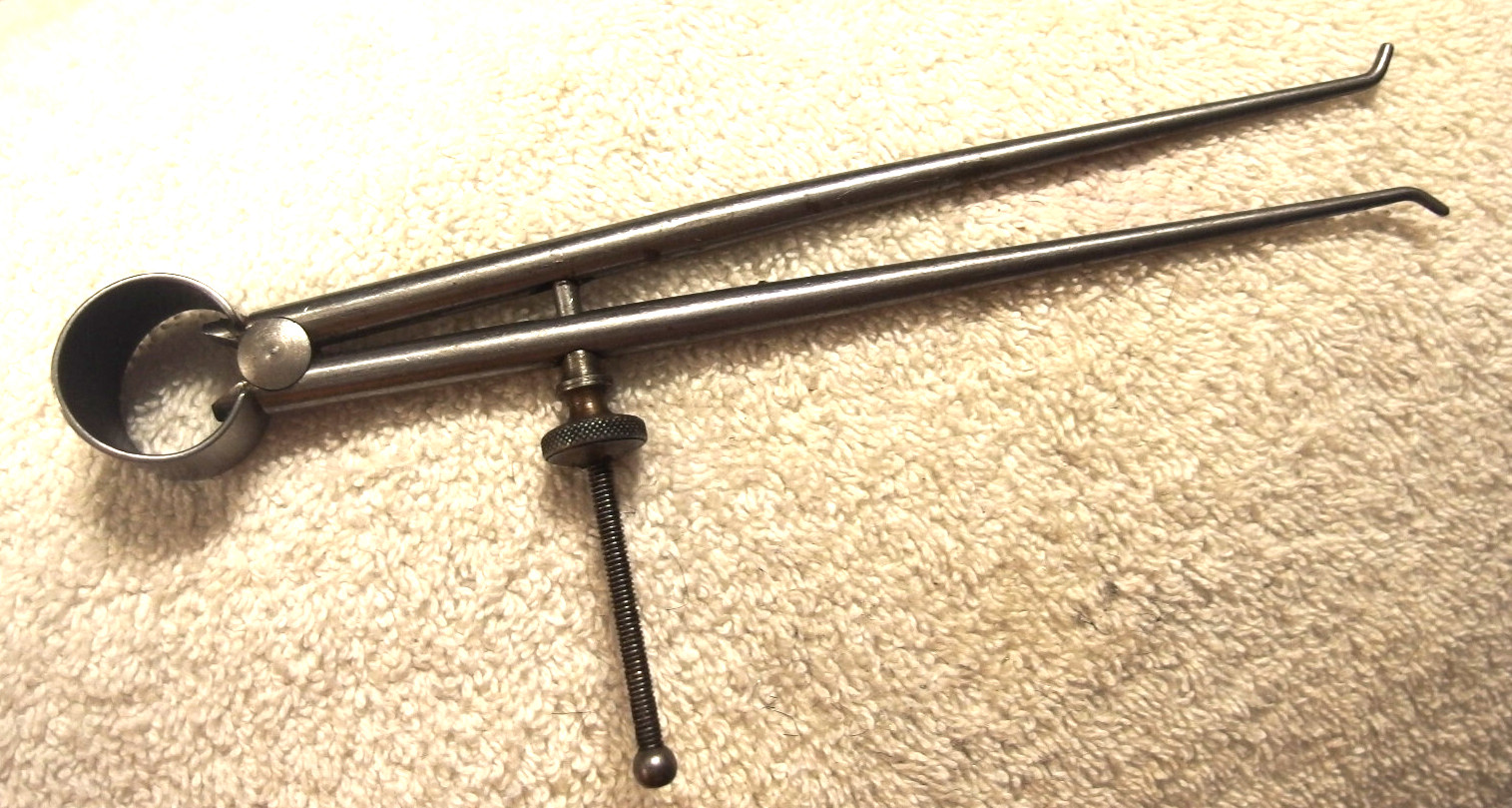 7″ ad antique Spring Caliper inside Spring Divider,tool Round Legs vtg machinist