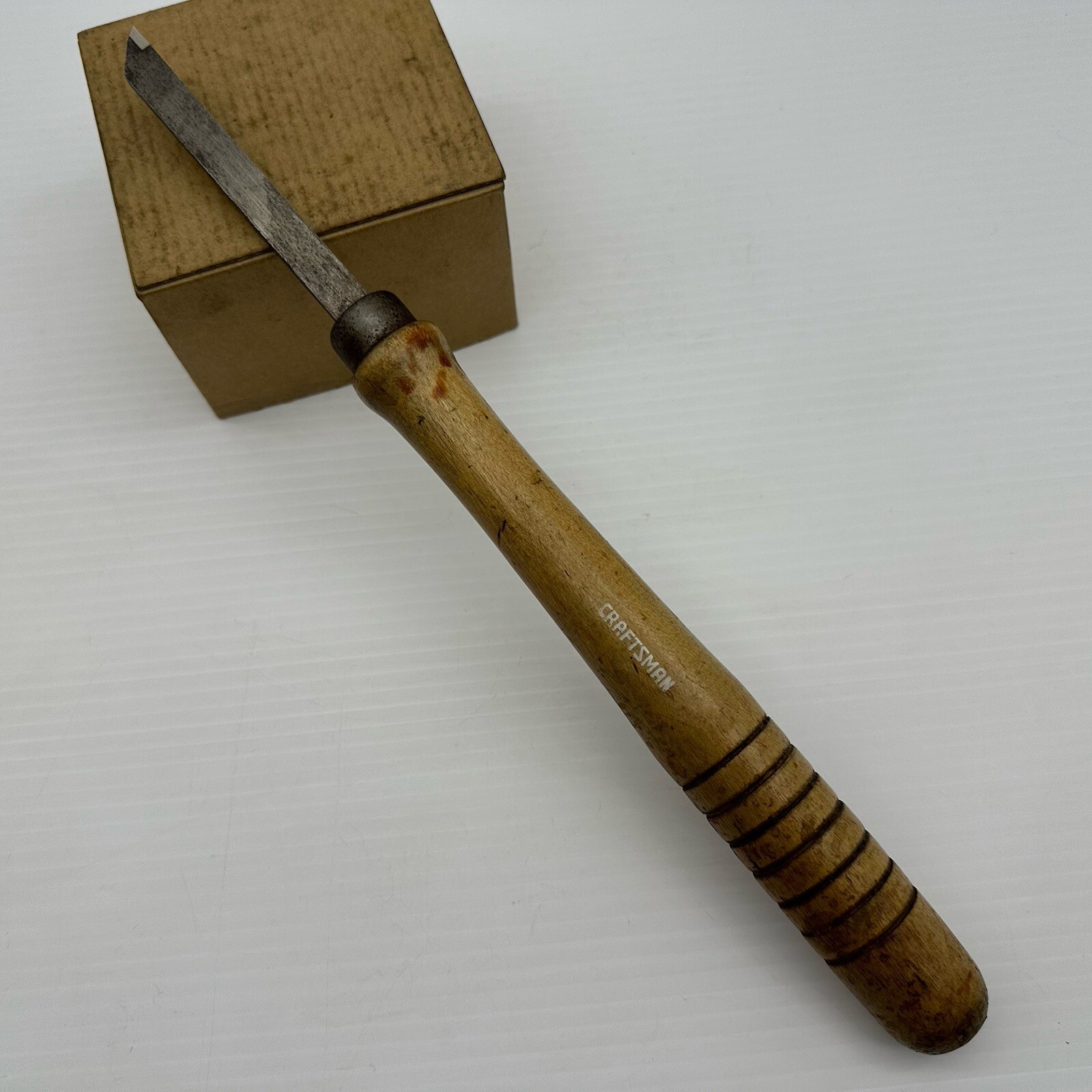 VINTAGE CRAFTSMAN LATHE CHISEL WOODWORKING TOOL MADE IN USA Slanted Tip 14.5”