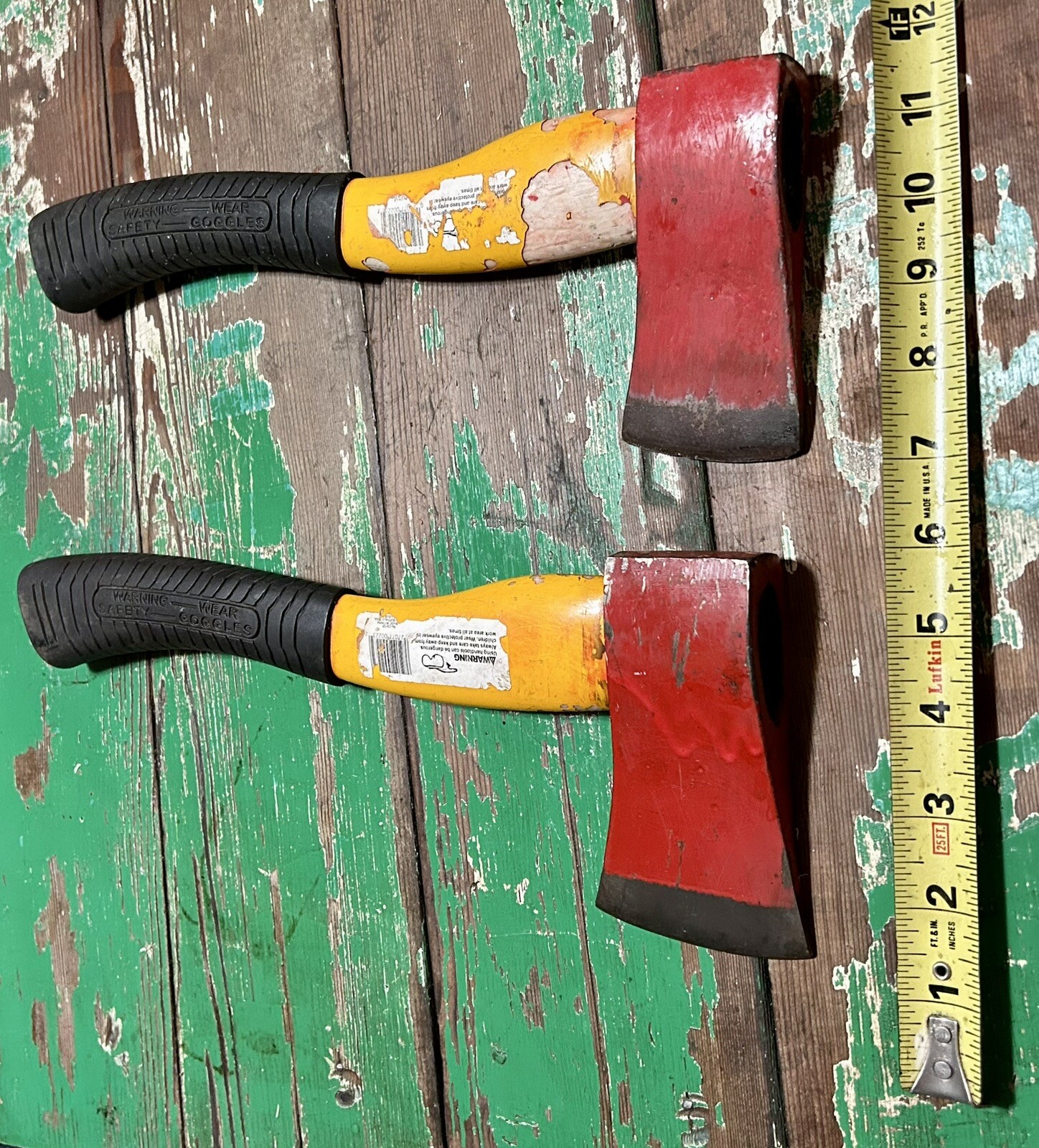 Vintage Buffalo Tools Fiberglass Camp AXE Rubber Grip Red Yellow/Black (per)