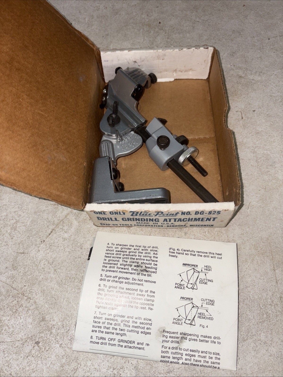 BLUE-POINT ® DG-825 Drill Grinding Attachment, New/Unused, MADE IN U.S.A.