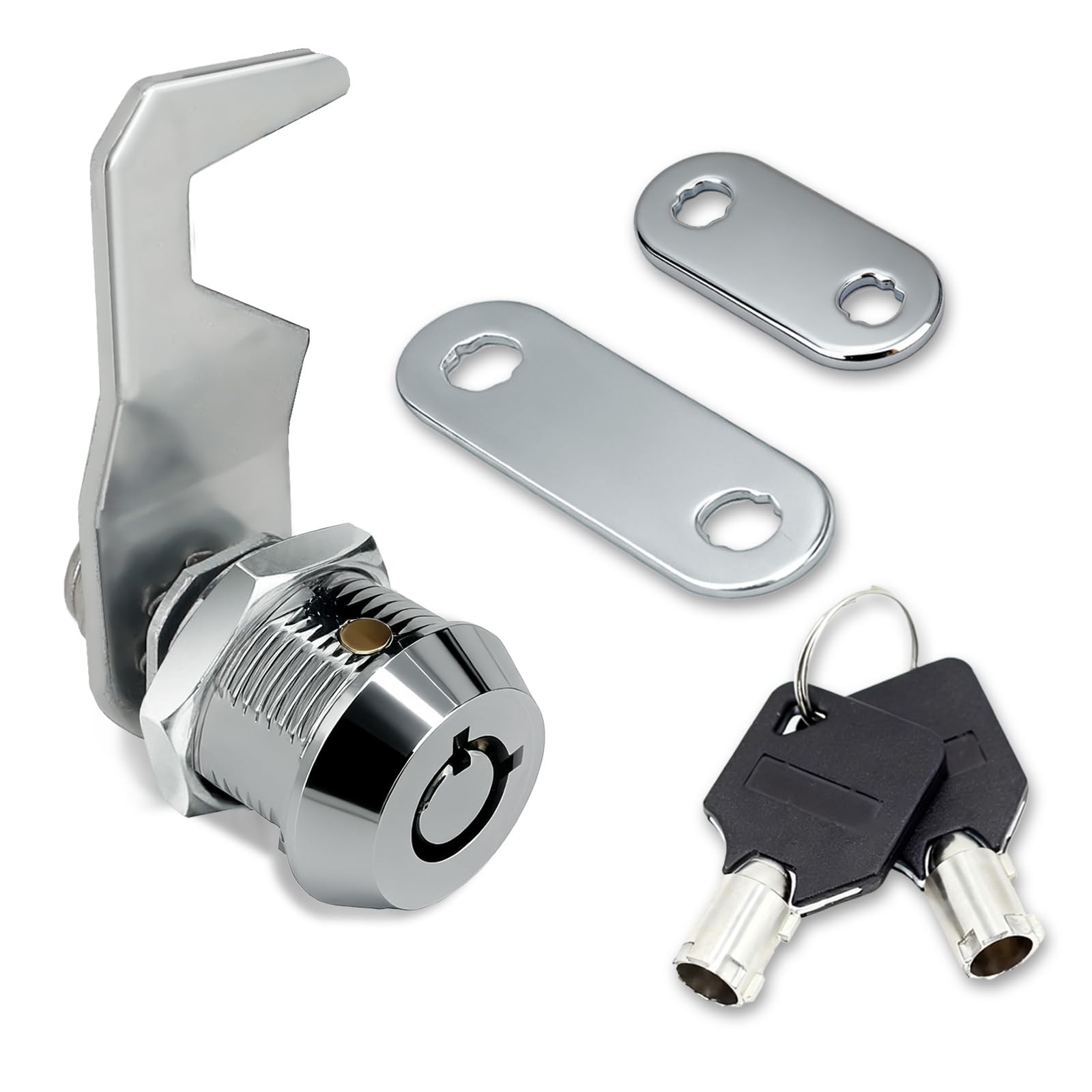1Pack Toolbox Lock with Keys 5/8 Inch Cabinet Locks Keyed Alike Tubular Black