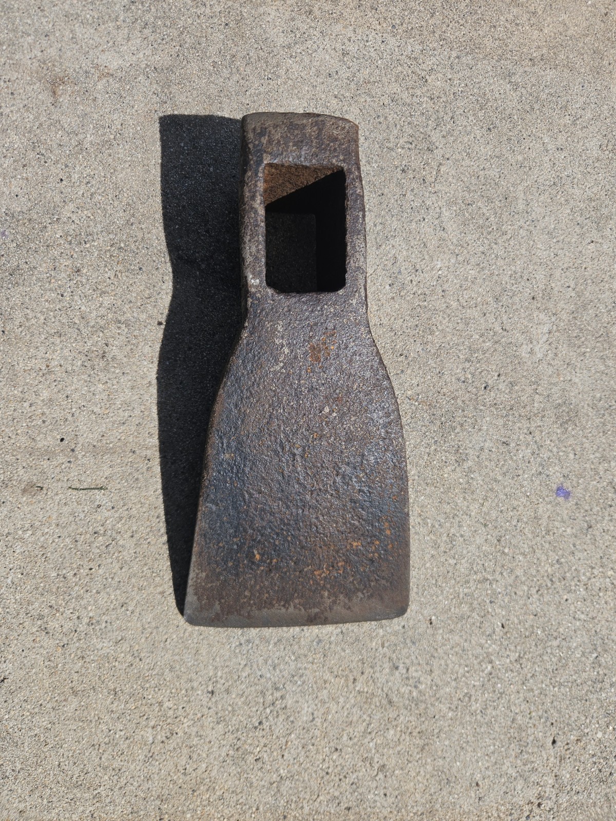 VINTAGE Stamped W M Forged Iron Grub Hoe Head 10″ Heavy Duty Mattock Tool 5lb5oz