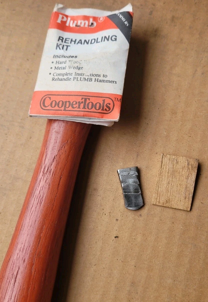 Plumb Rehandling Kit Replacement Red Handle NOS 1 Per W/ 1 Wood & 1 Steel Wedge