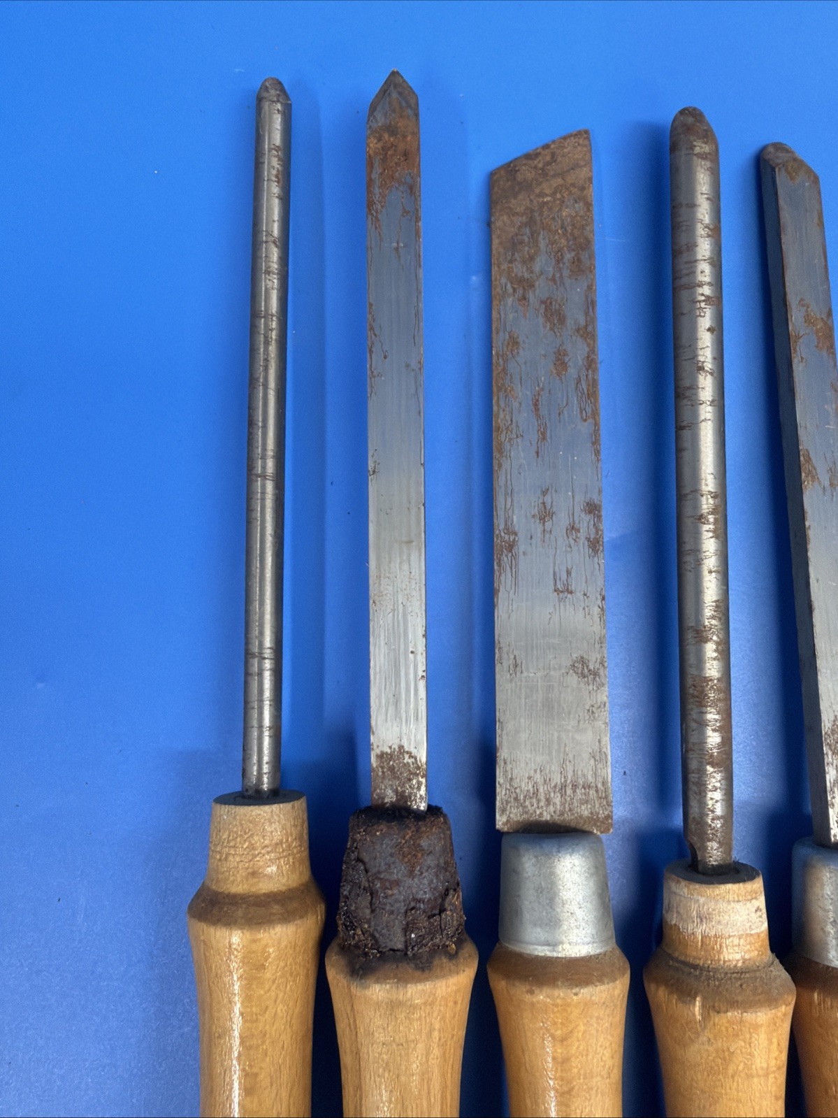 Lot of 10 Vintage Wood Lathe Turning Chisels Disston Porter USA Great Neck