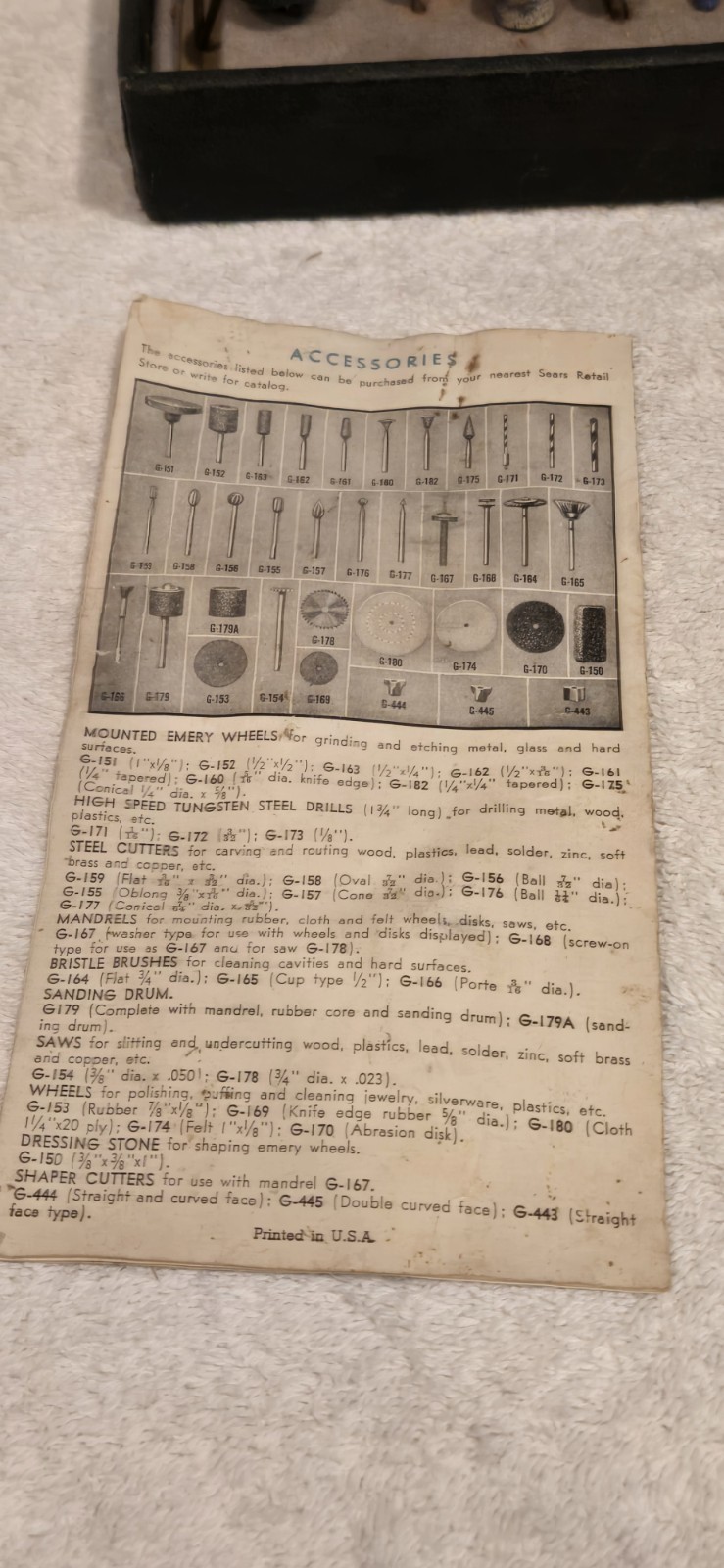 Vintage Craftsman Sears & Roebuck Co 117.2102Dremel Rotary Tool + Manual Tested