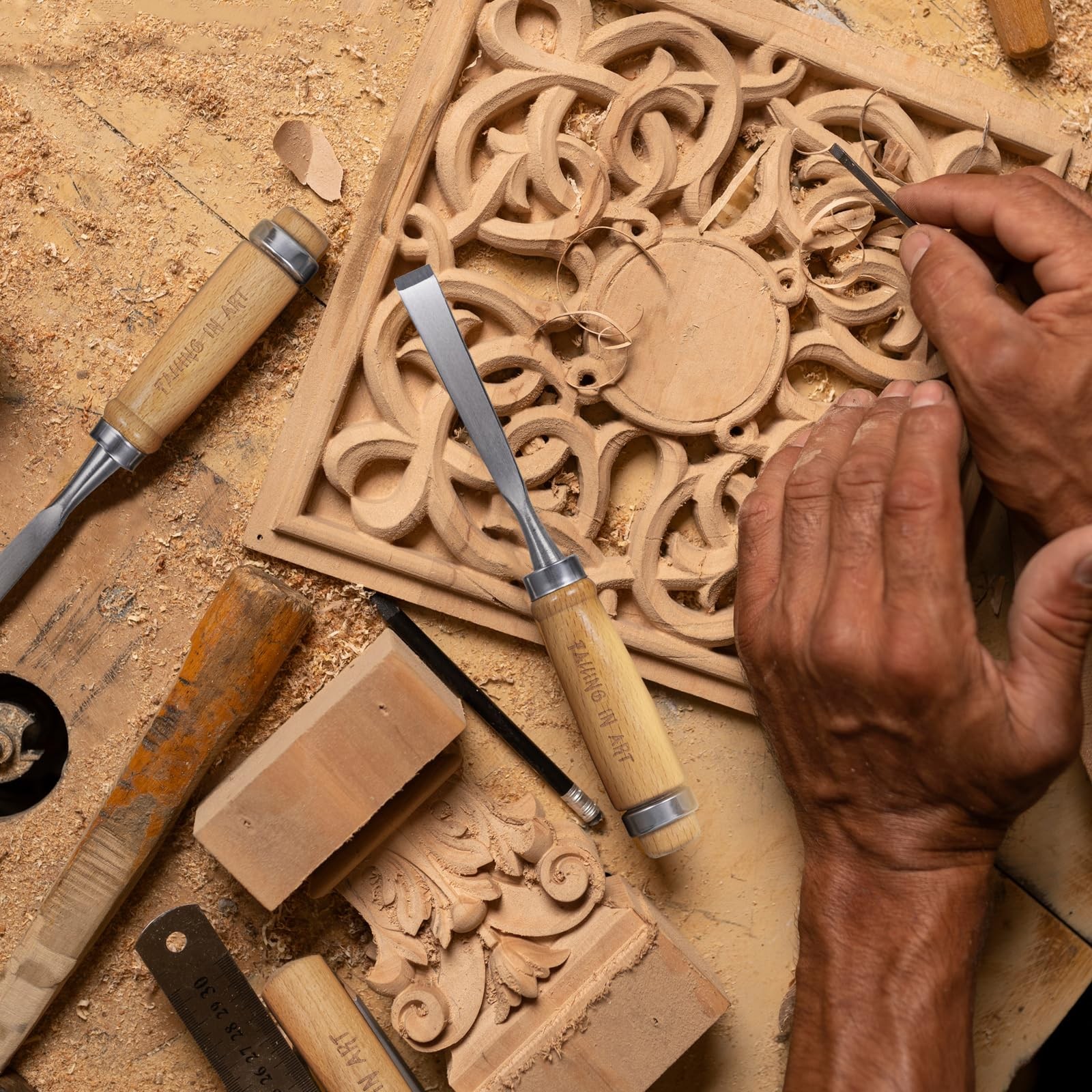 Falling in Art 12Pcs Wooden Carving Chisel Set, Woodworking Tools Set with a …